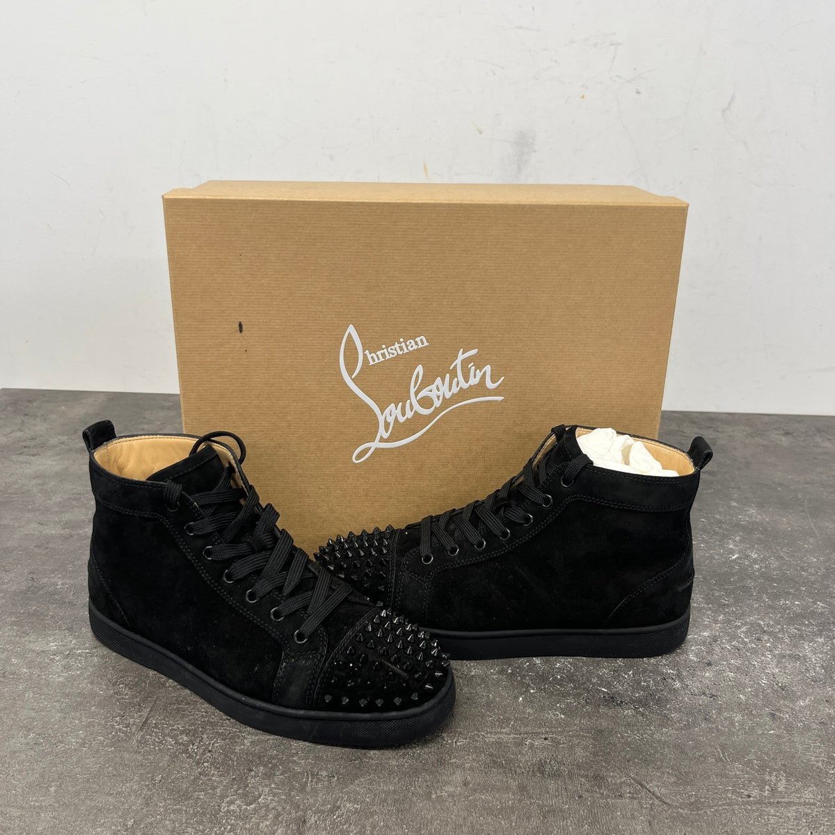 Men's Lou Spikes Flat High Trainers Black Size UK 6.5 / EU 40.5 - Photo 10