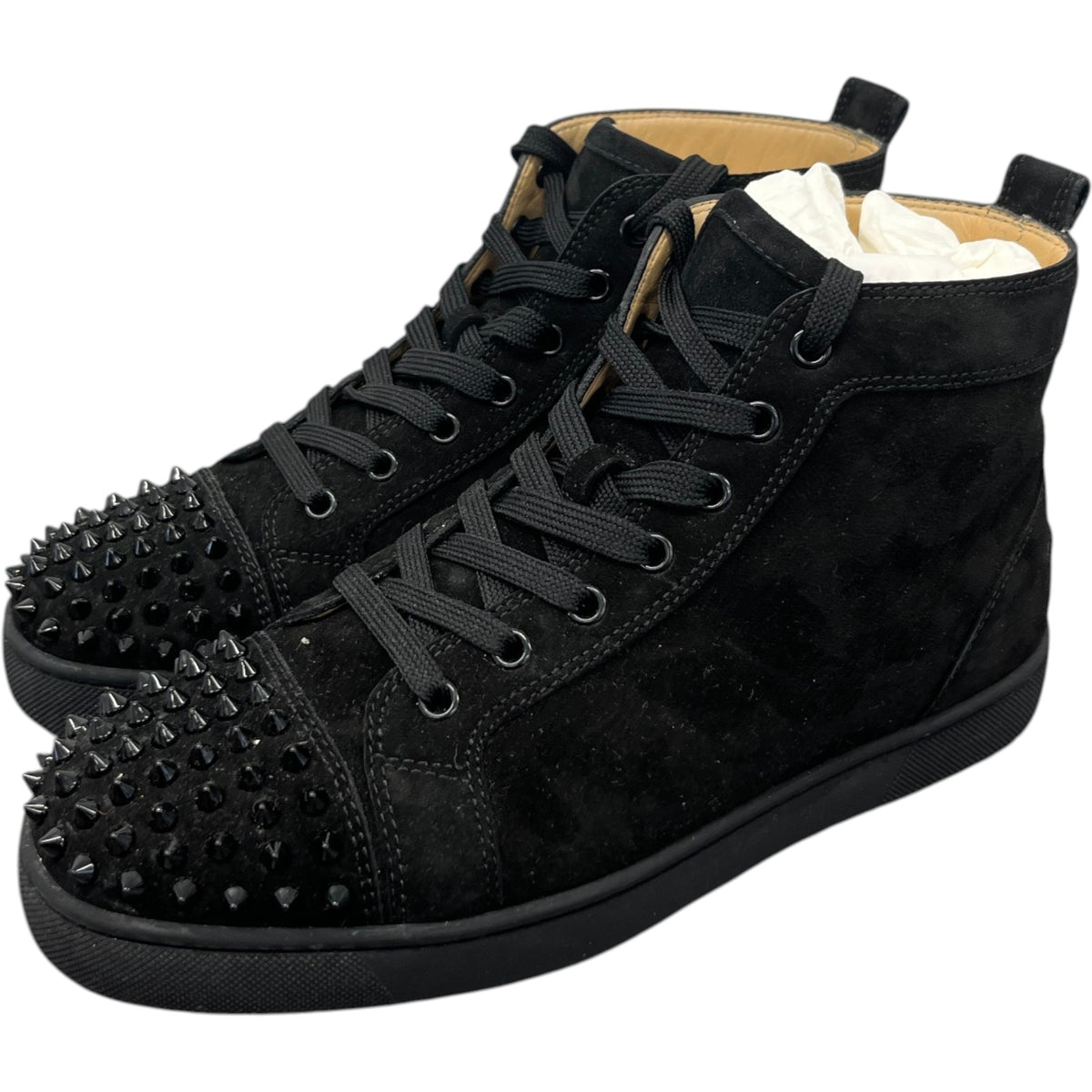 Men's Lou Spikes Flat High Trainers Black Size UK 6.5 / EU 40.5 - Photo 8