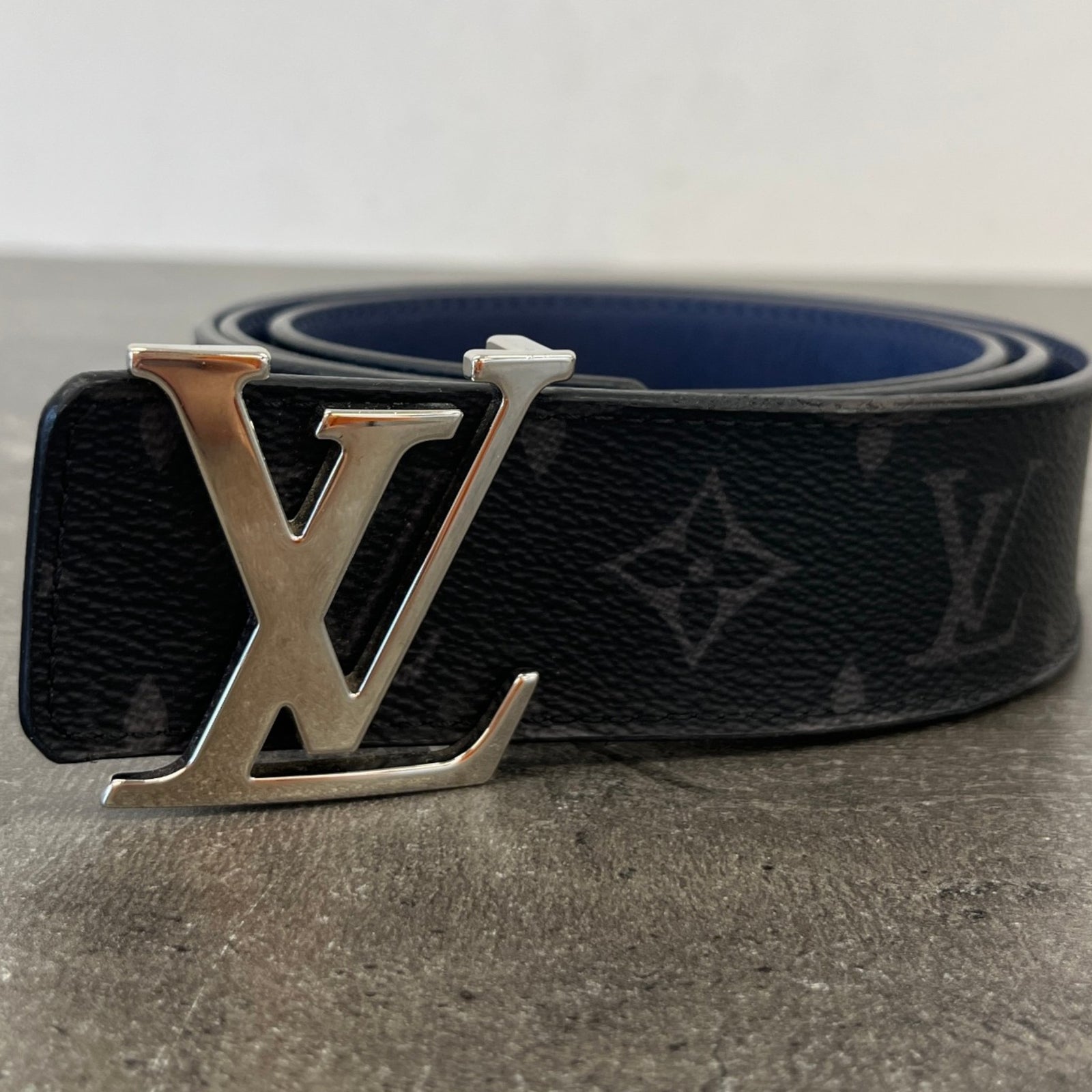 Men's Lv Reversible Monogram Eclipse Belt Black Size Waist 34" - Photo 10