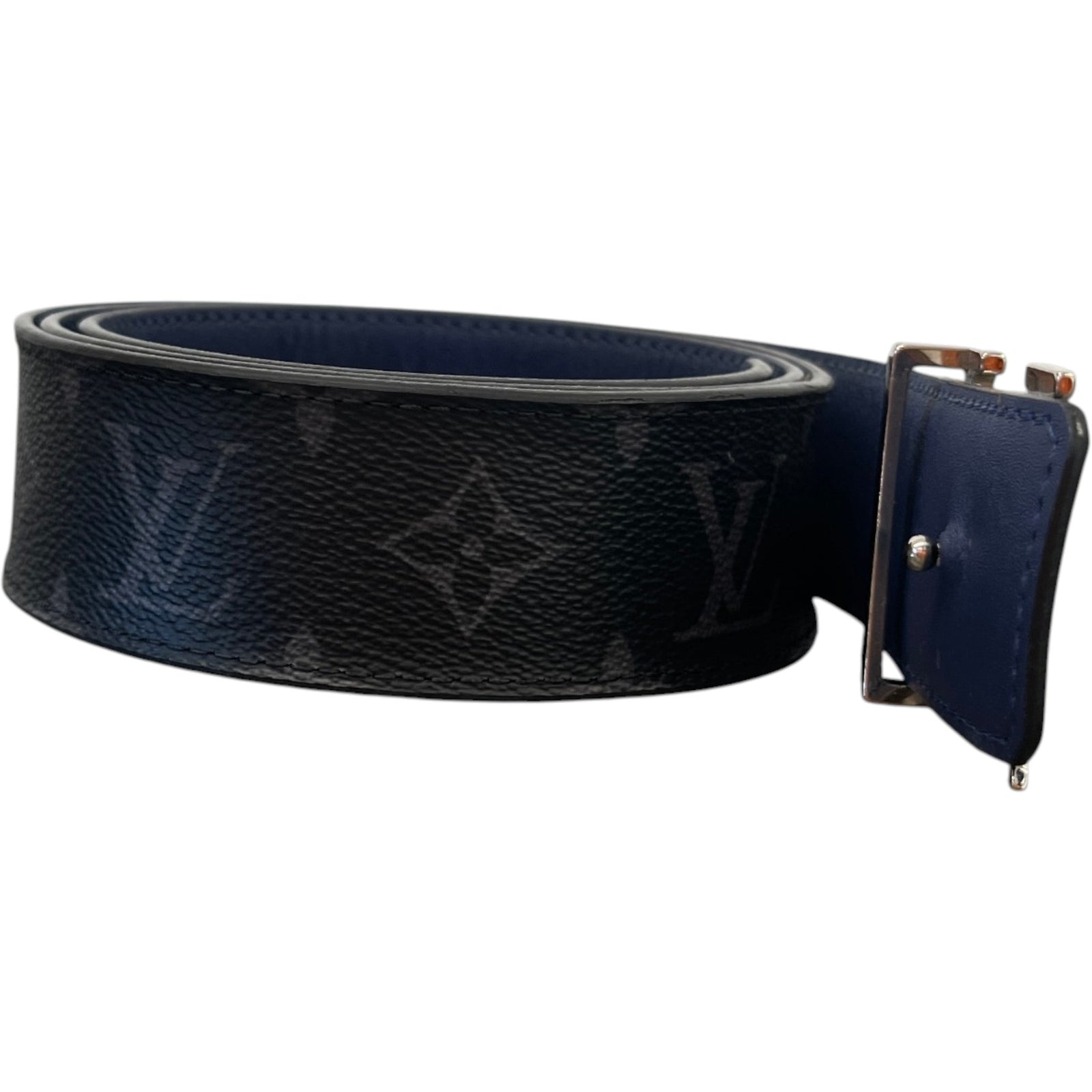 Men's Lv Reversible Monogram Eclipse Belt Black Size Waist 34" - Photo 4