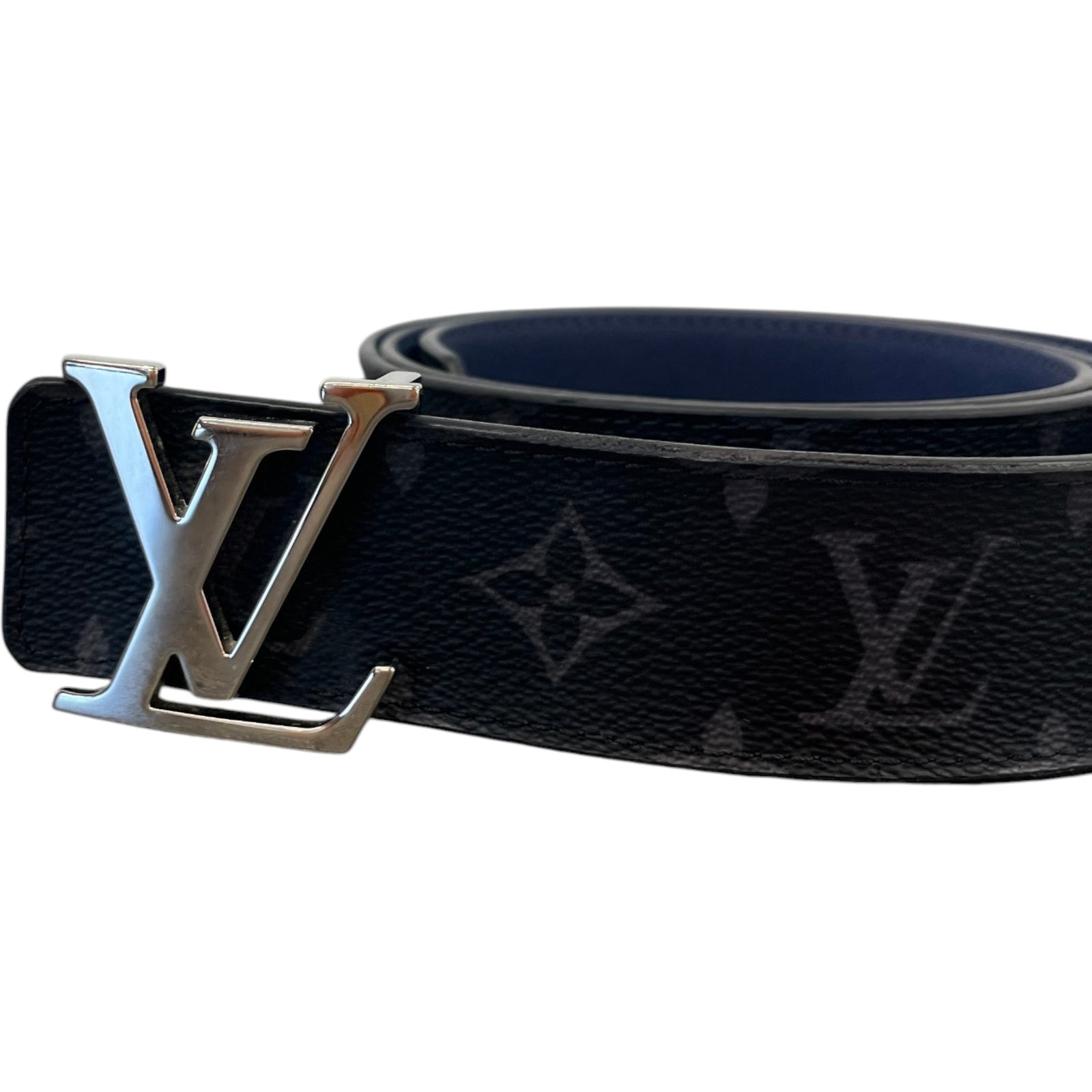 Men's Lv Reversible Monogram Eclipse Belt Black Size Waist 34" - Photo 6