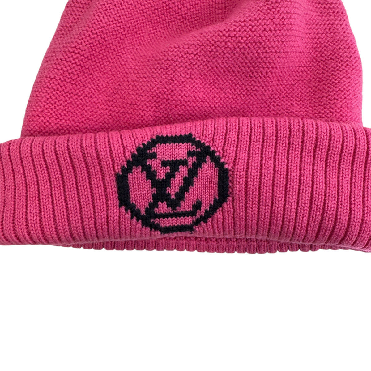 Women's LV Embroidered Beanie Pink - Photo 5
