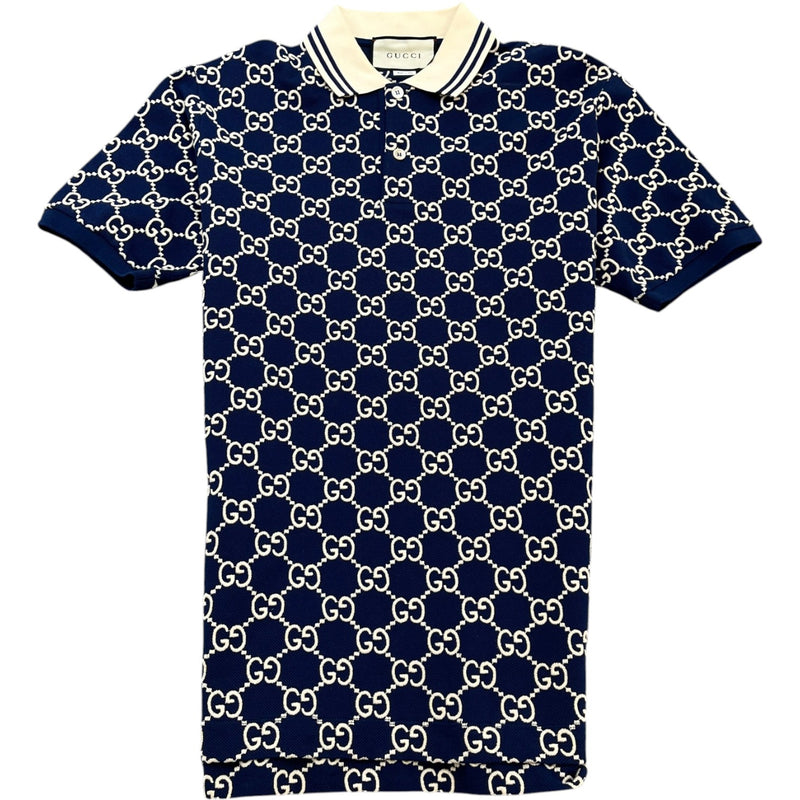 Men's Gg Supreme Polo Shirt Navy Size XS