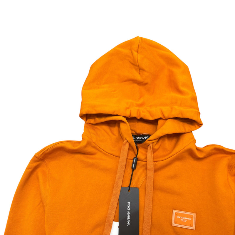 Men's Plaque Logo Hoodie Orange Size IT 48 / UK M