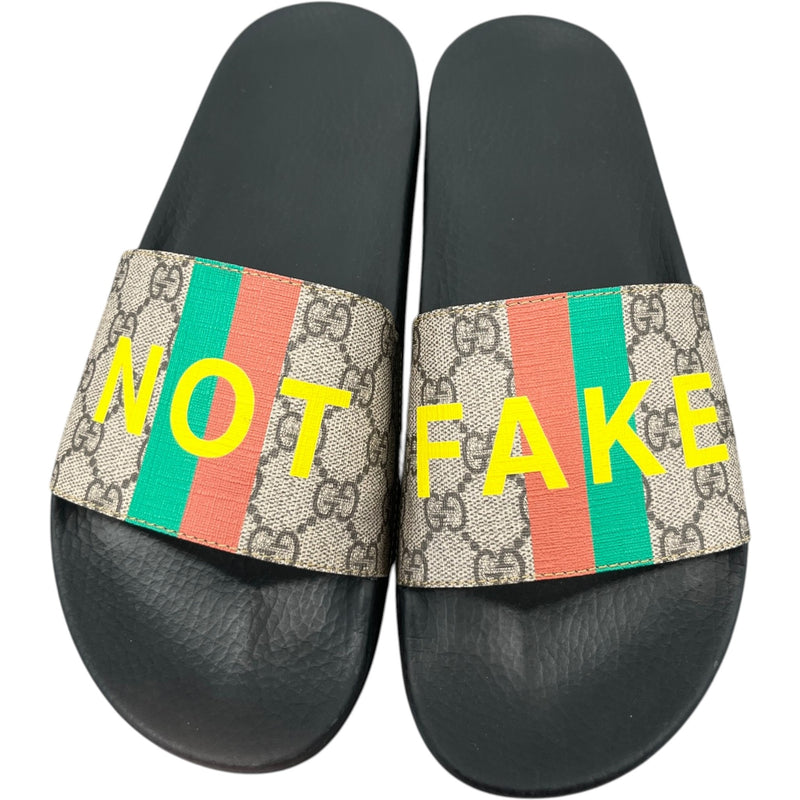 Men's Not Fake Slides Beige Size UK 8 / EU 42