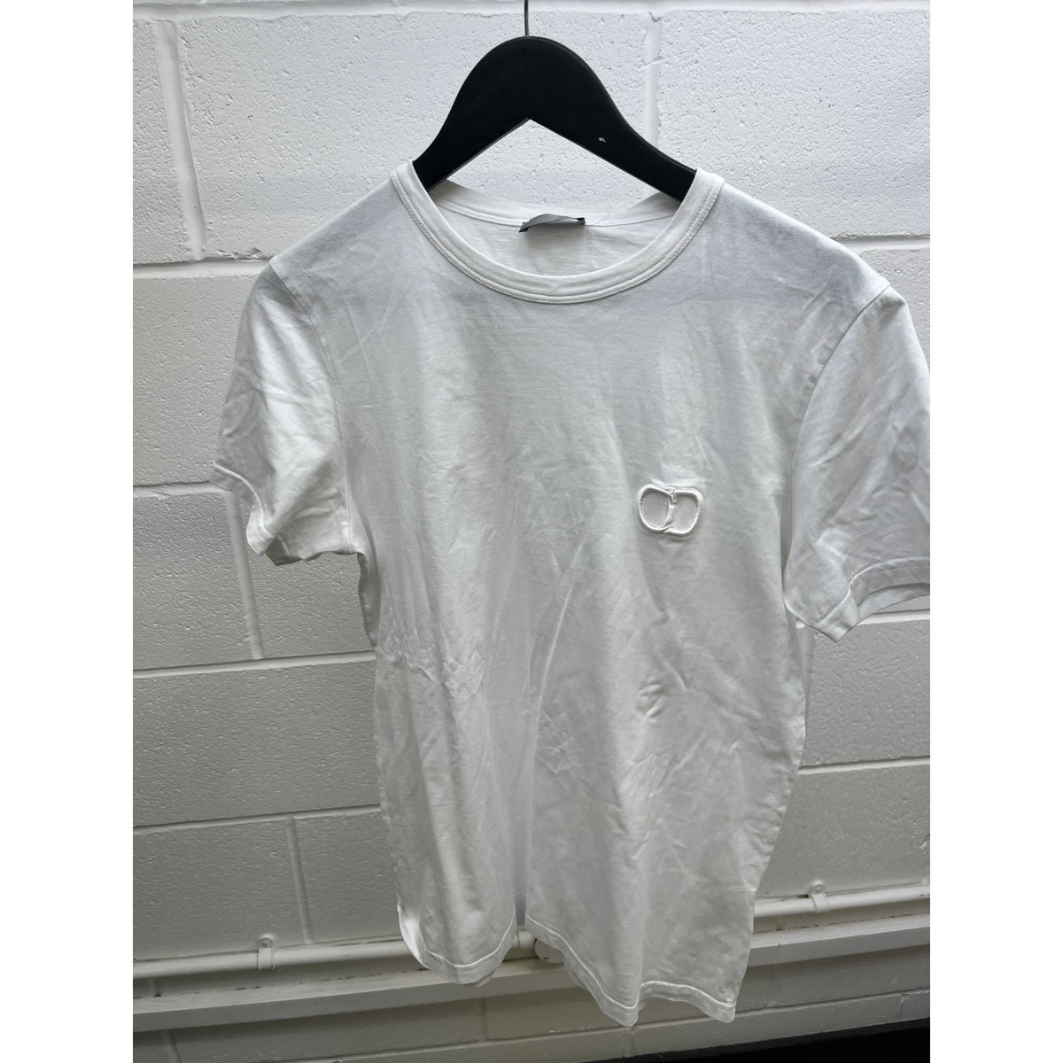 Men's Embroidered Logo T-Shirt White Size S - Photo 6