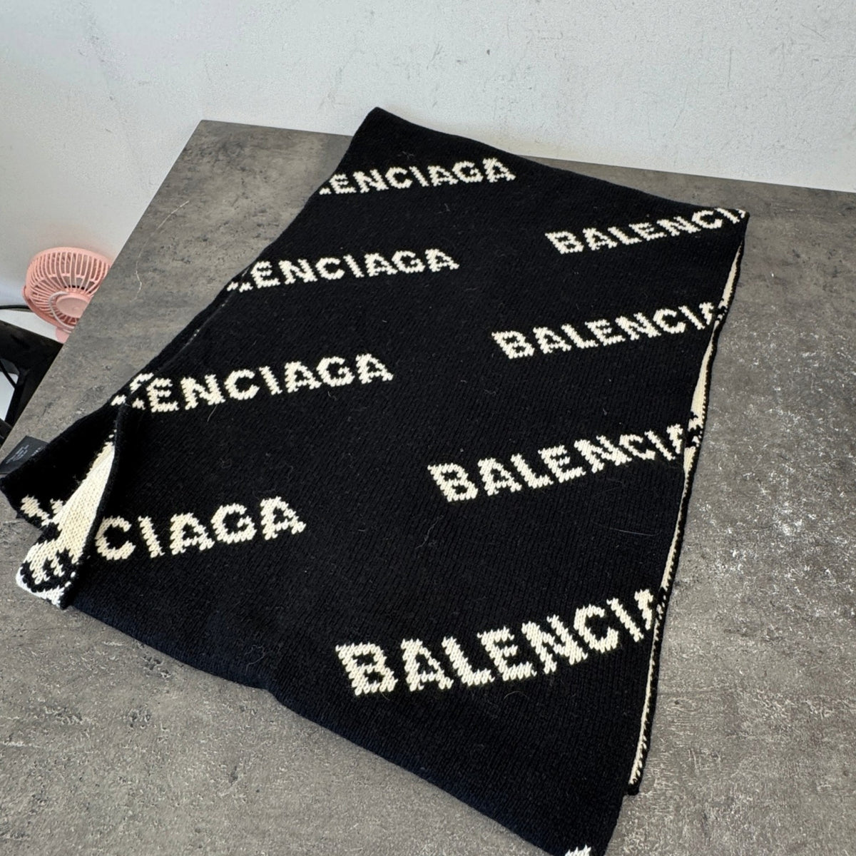 Women's Logo Embroidered Scarf Black - Photo 9