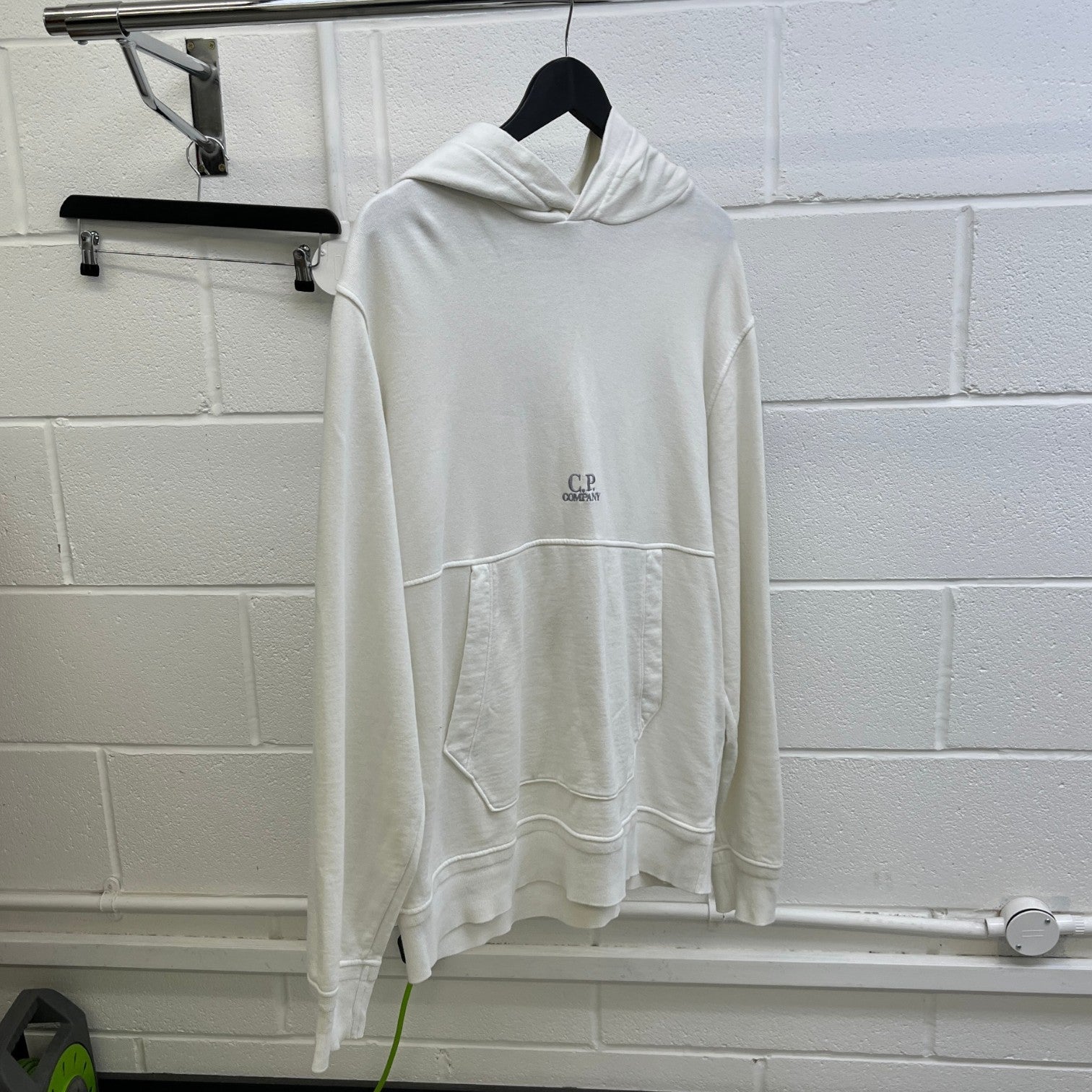 Men's Embroidered Logo Hoodie White Size XL - Photo 7