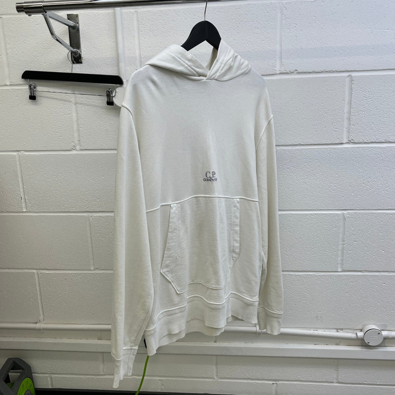 Men's Embroidered Logo Hoodie White Size XL