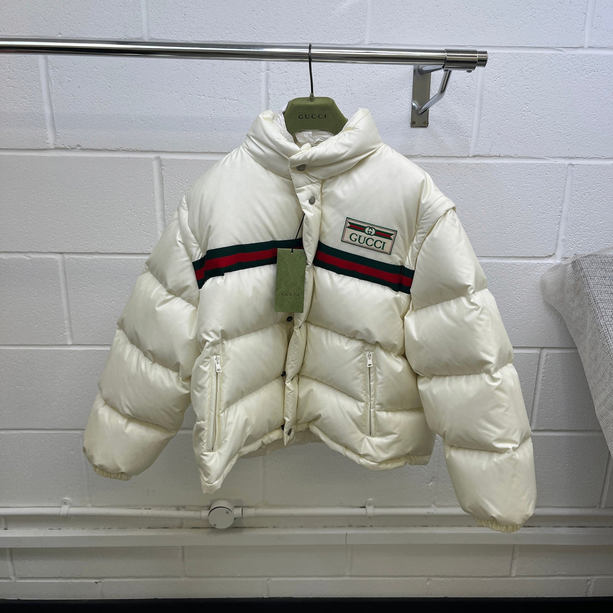 Women's Bomber Web Down Jacket White Size L / UK 12 - Photo 13