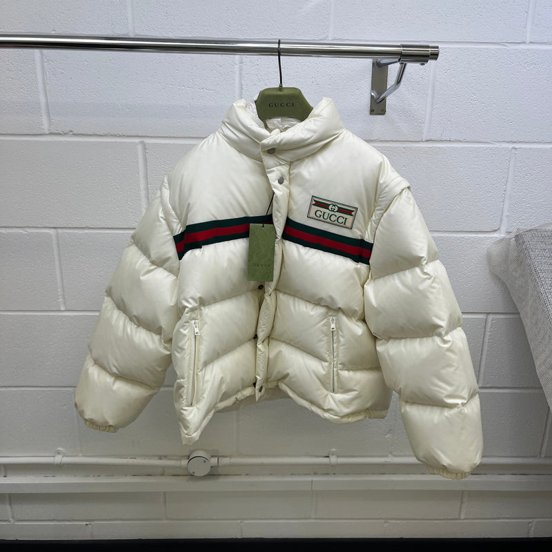 Women's Bomber Web Down Jacket White Size L / UK 12