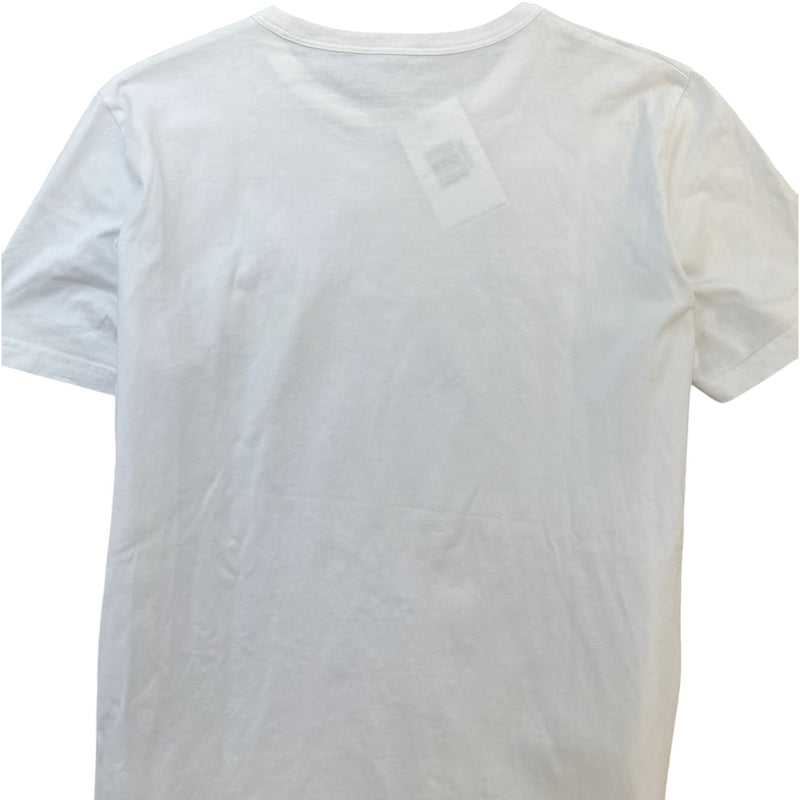 Men's Embroidered Logo T-Shirt White Size S