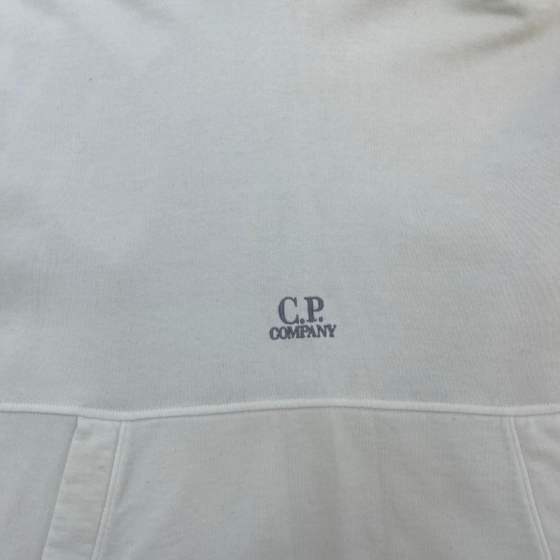 Men's Embroidered Logo Hoodie White Size XL