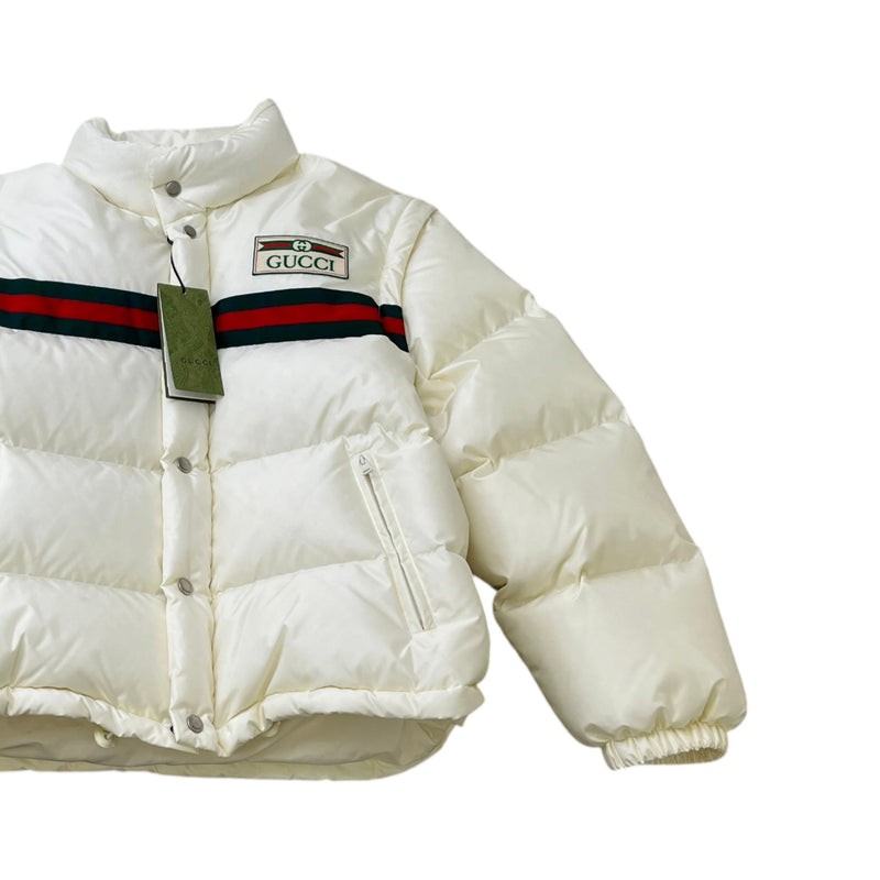 Women's Bomber Web Down Jacket White Size L / UK 12