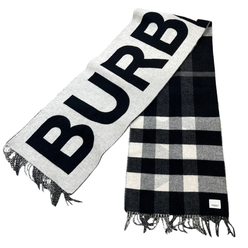 Women's Check Reversible Scarf Black