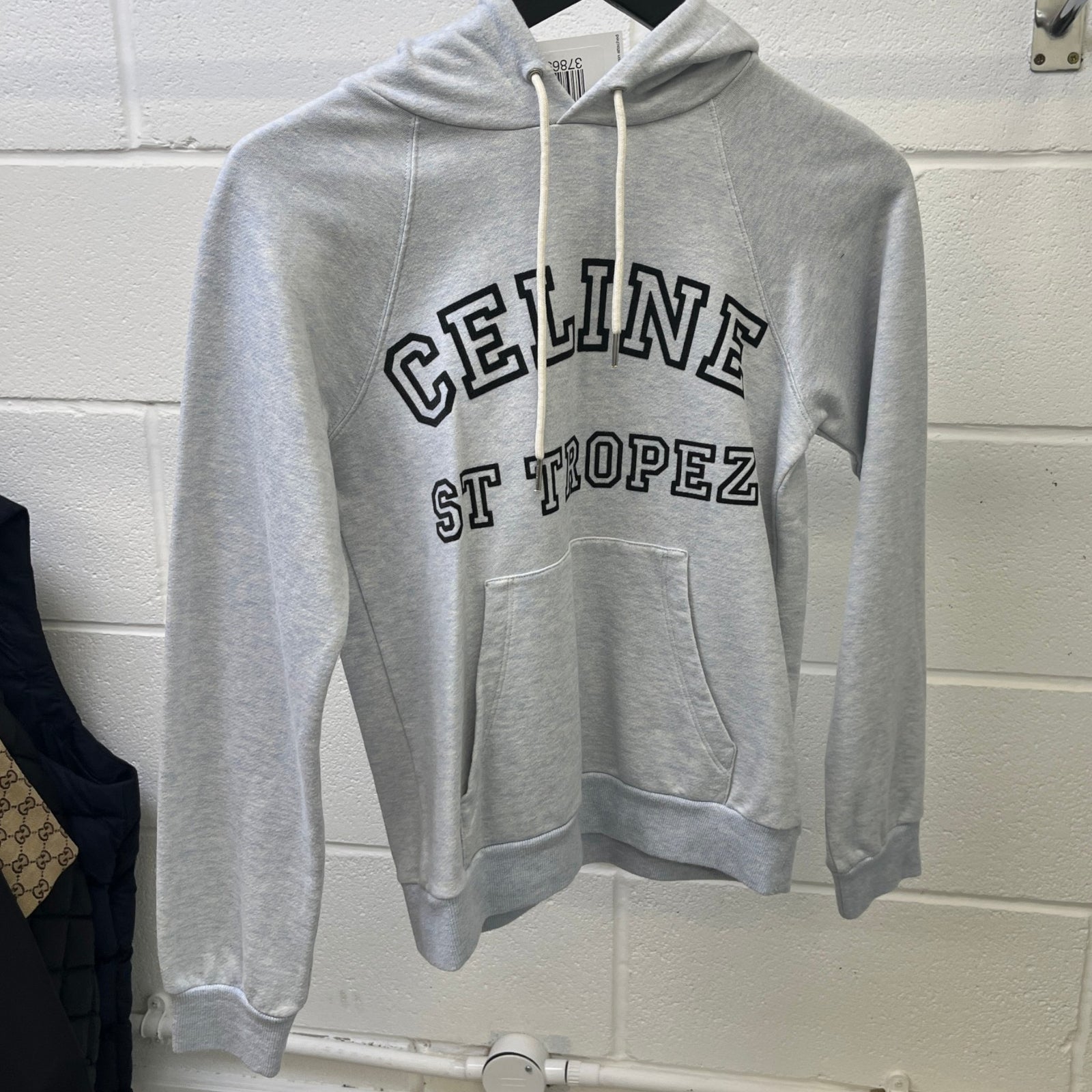 Women's Logo Print Hoodie Grey Size XS - Photo 9