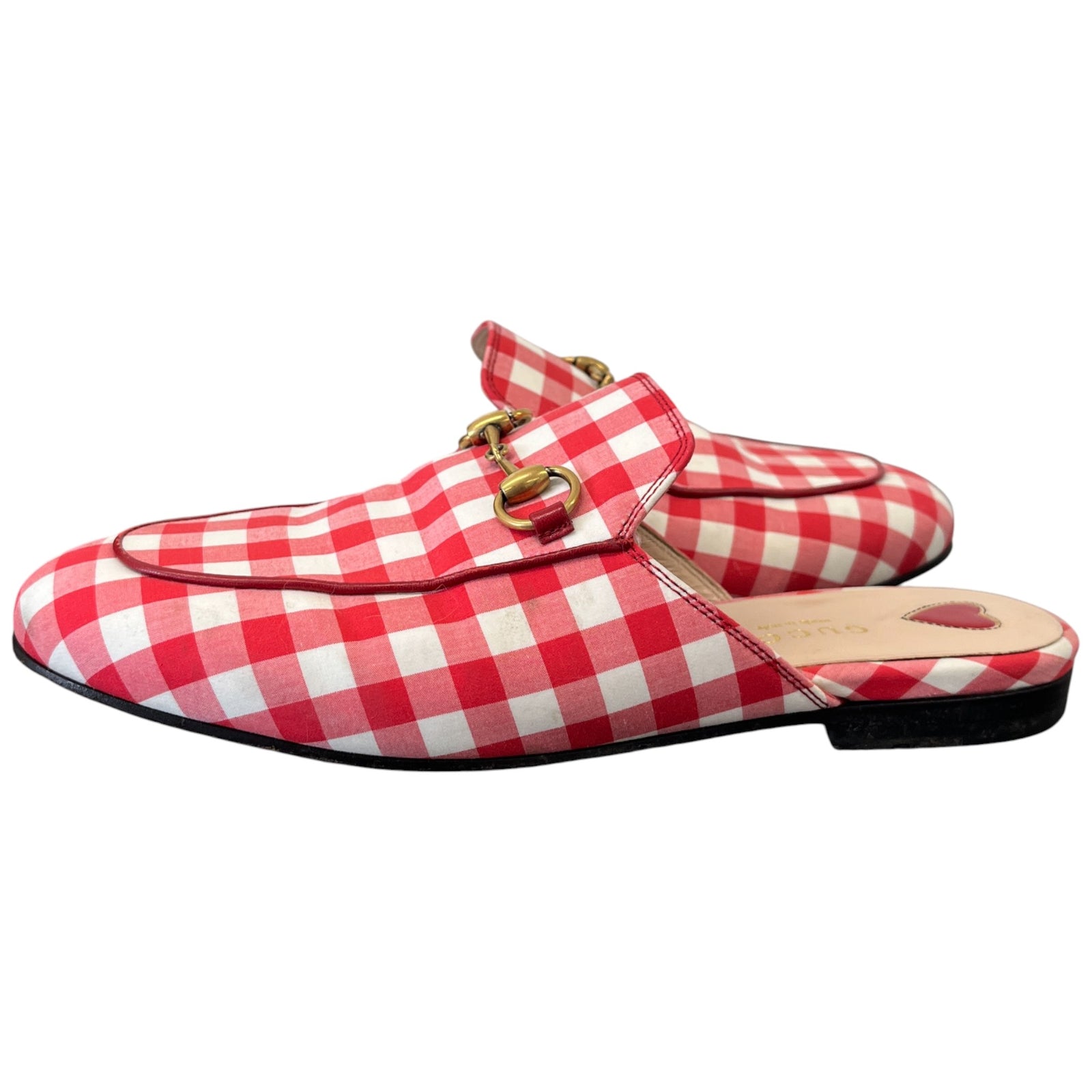 Women's Princetown Gingham Mules Red Size EU 36 / UK 3 - Photo 3