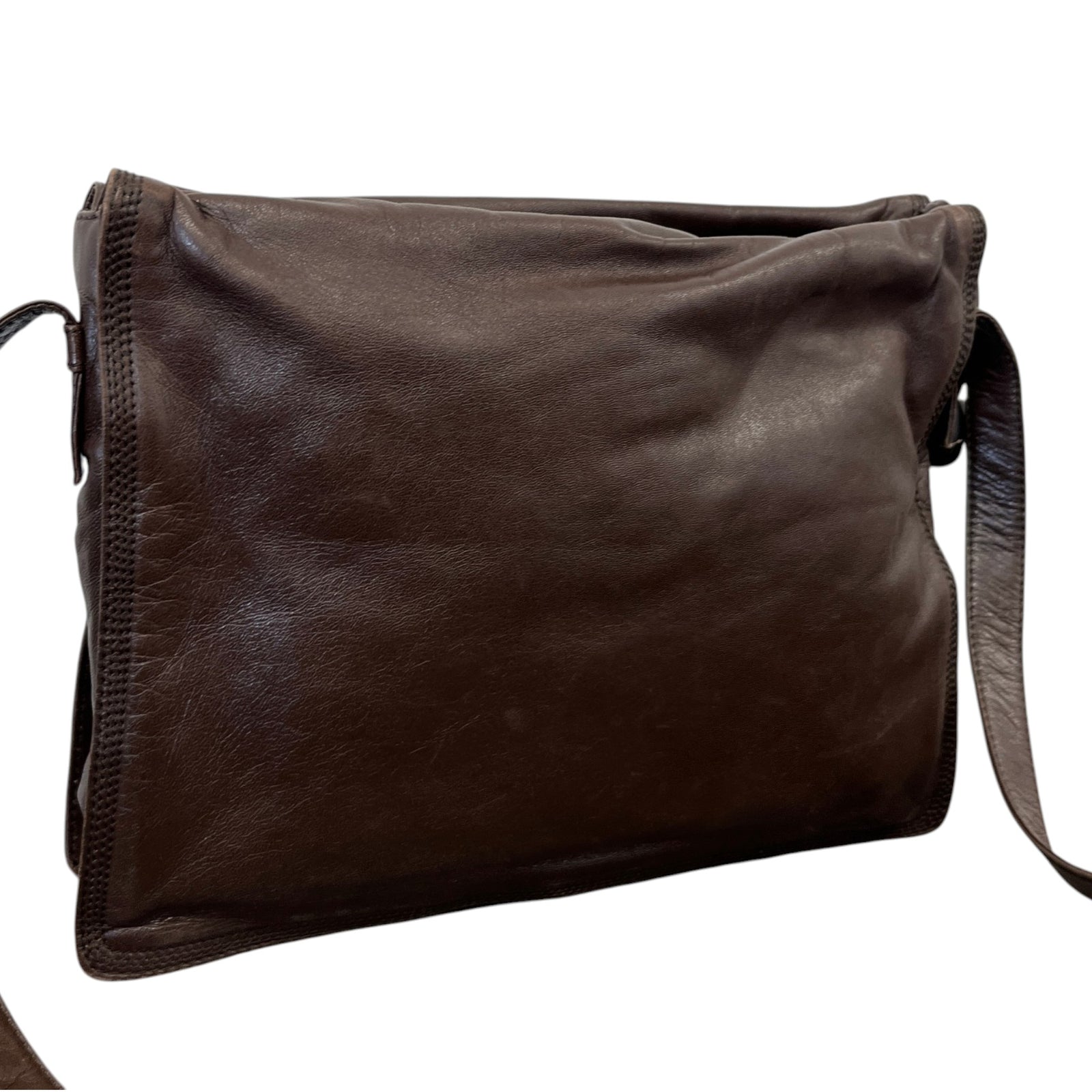 Women's Embossed Anagram Shoulder Bag Brown - Photo 6