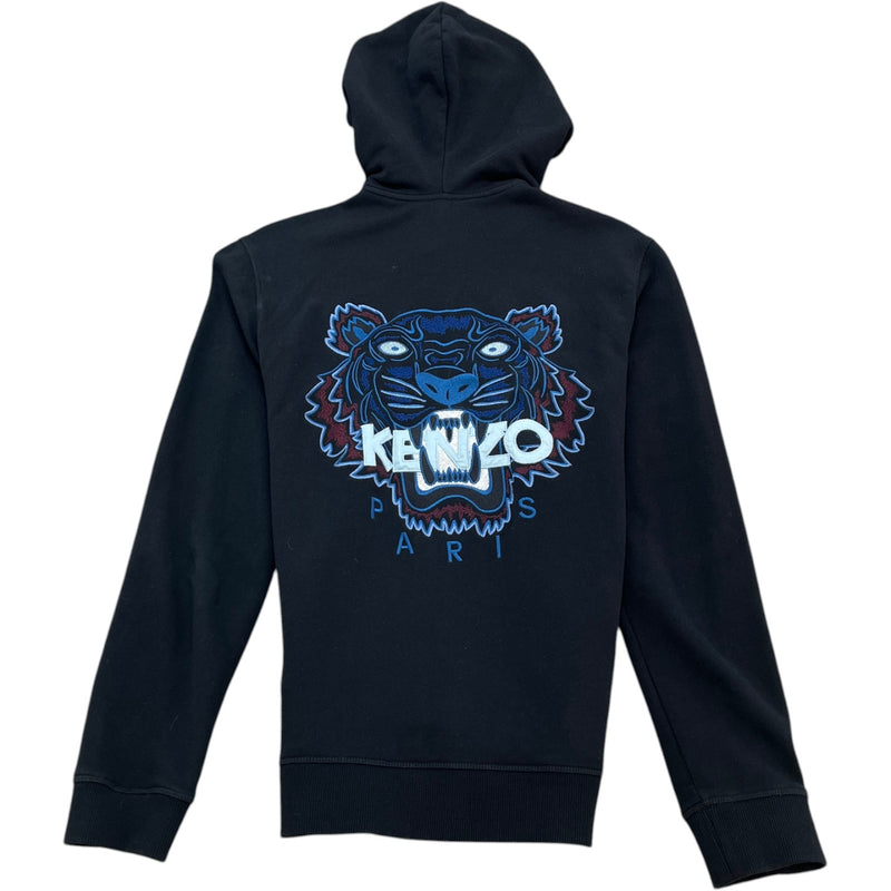 Men's Embroidered Tiger Hoodie Black Size XS