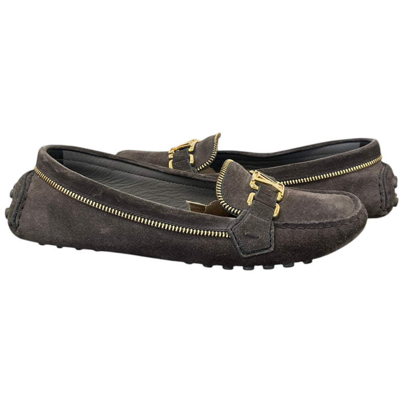 Women's Zipper Oxford Loafers Grey Size UK 4 / EU 37