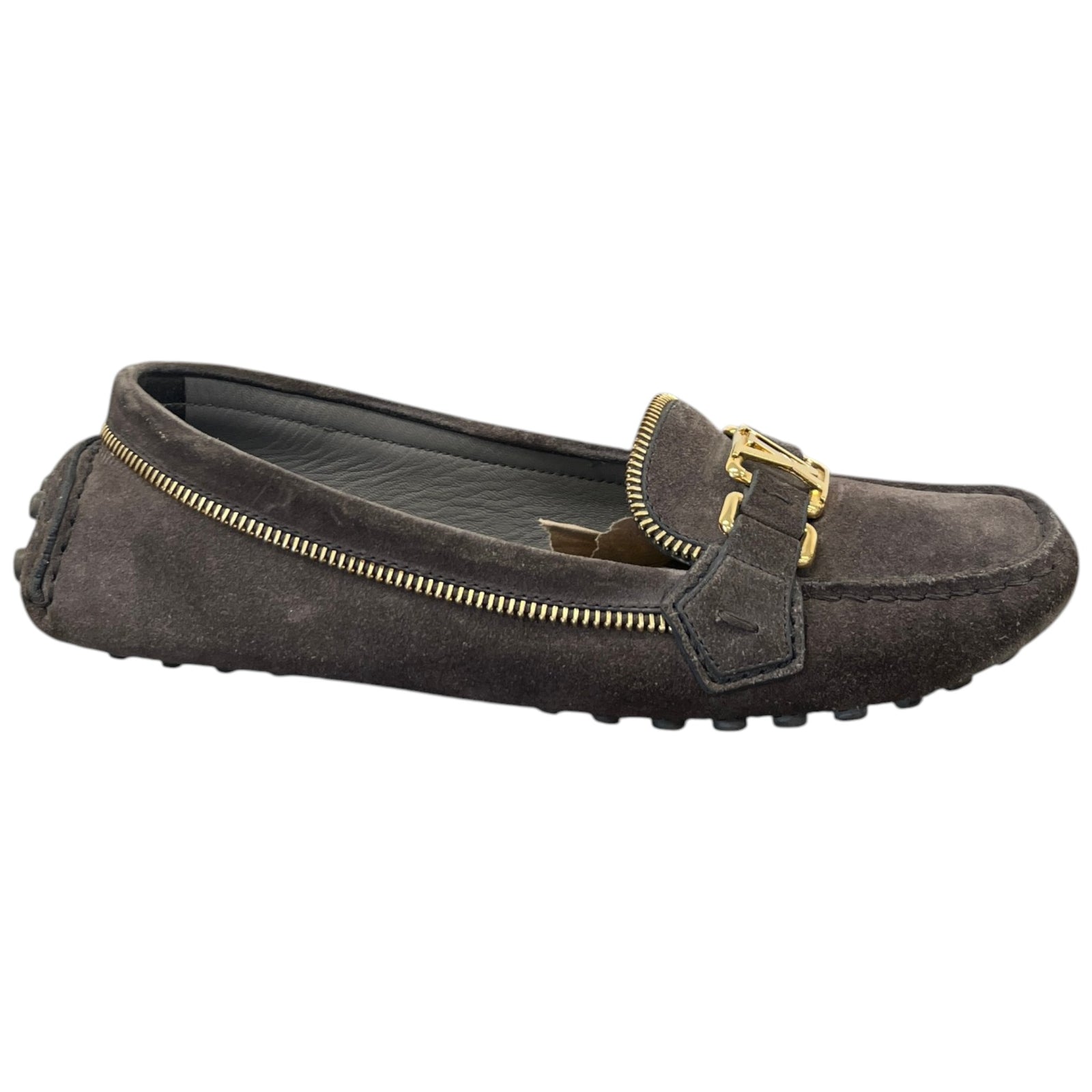 Women's Zipper Oxford Loafers Grey Size UK 4 / EU 37 - Photo 1
