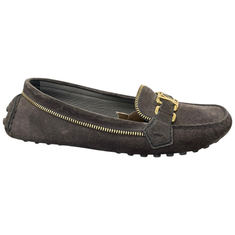 Women's Zipper Oxford Loafers Grey Size UK 4 / EU 37