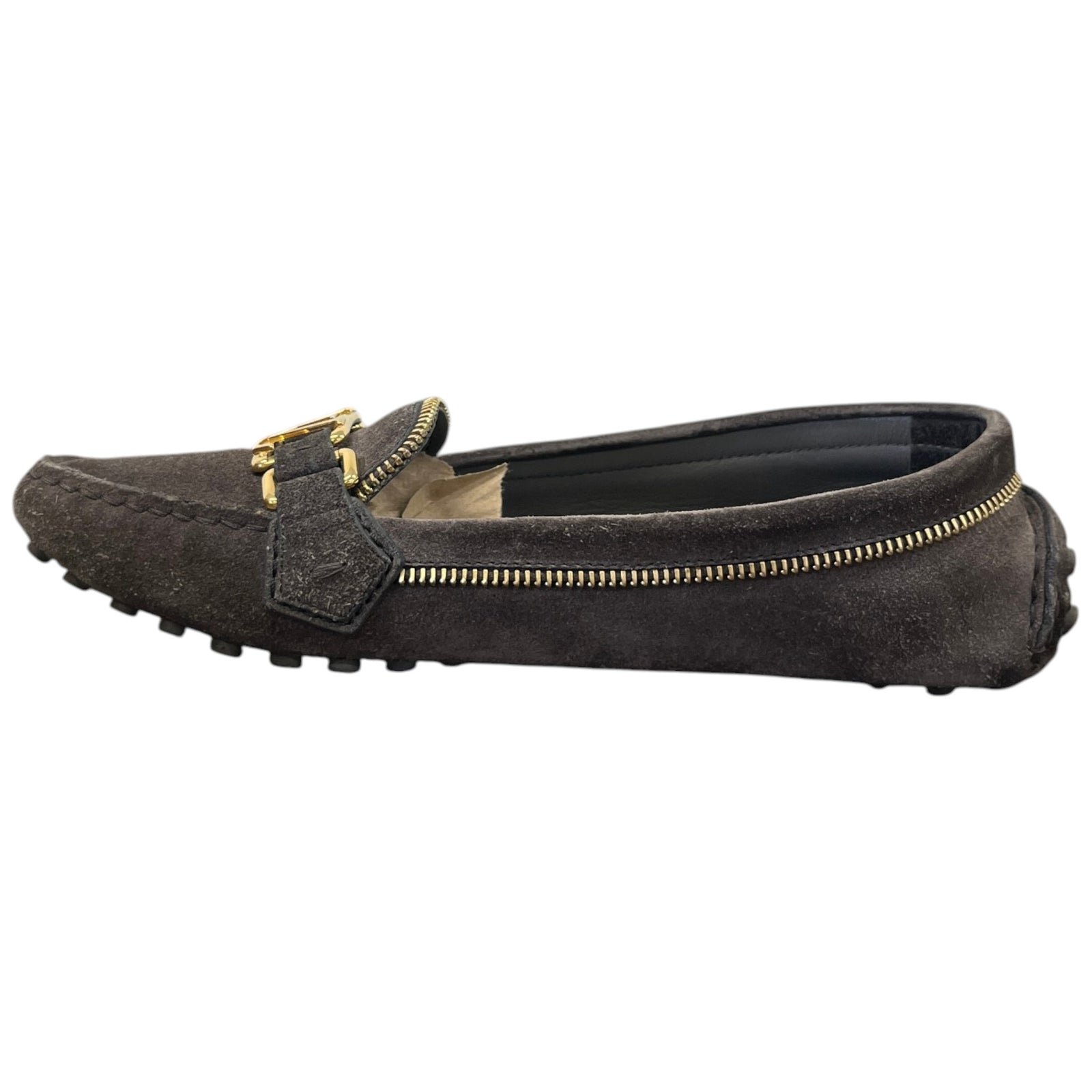 Women's Zipper Oxford Loafers Grey Size UK 4 / EU 37 - Photo 2