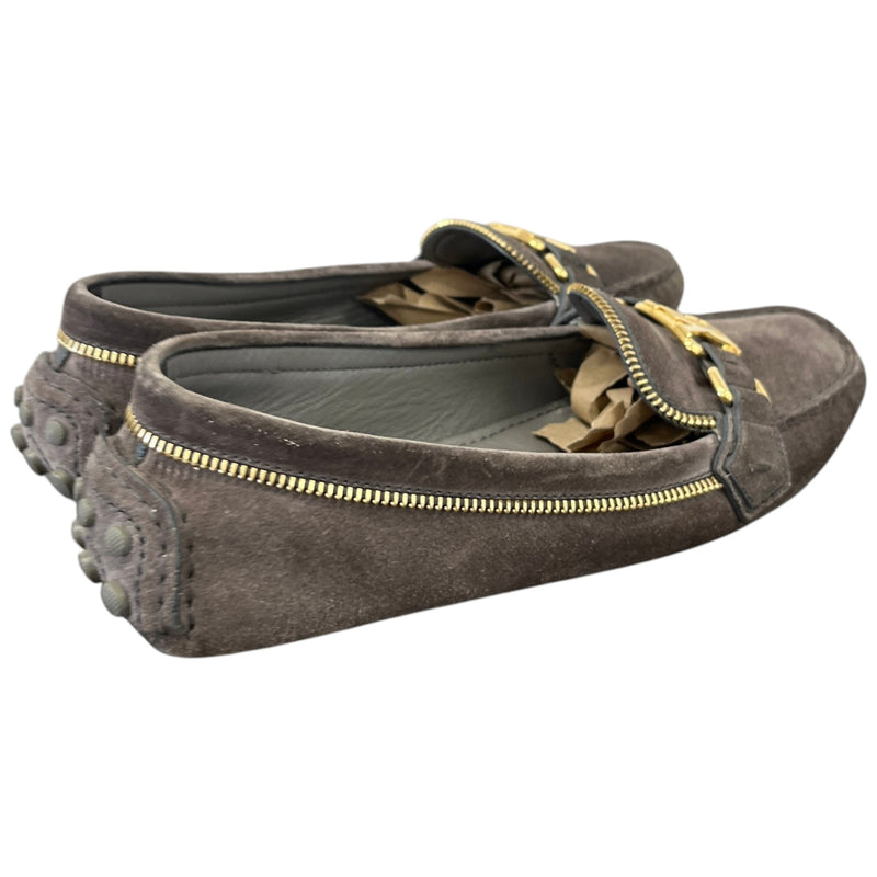 Women's Zipper Oxford Loafers Grey Size UK 4 / EU 37
