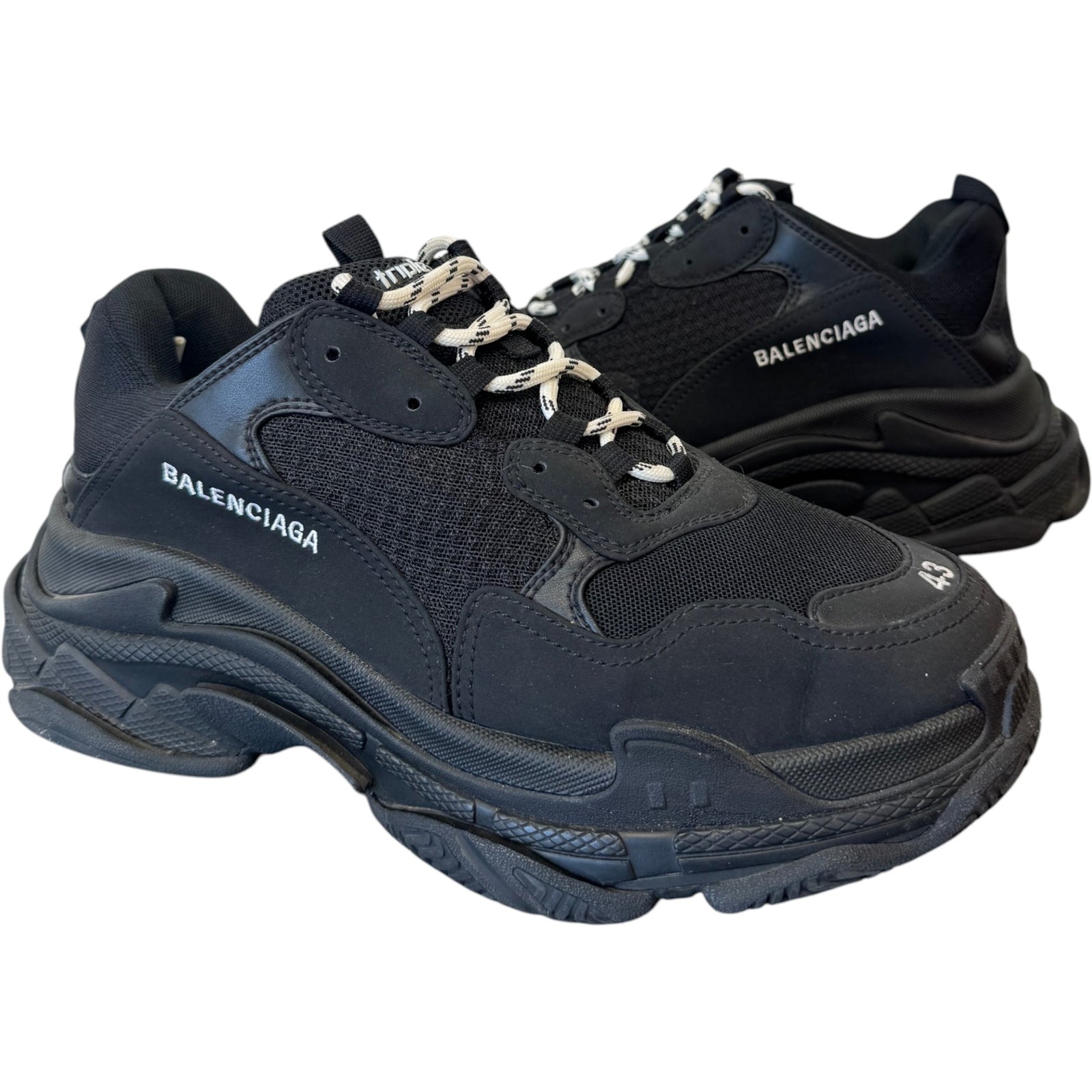 Men's Triple S Low Trainers Black Size UK 9 / EU 43 - Photo 3