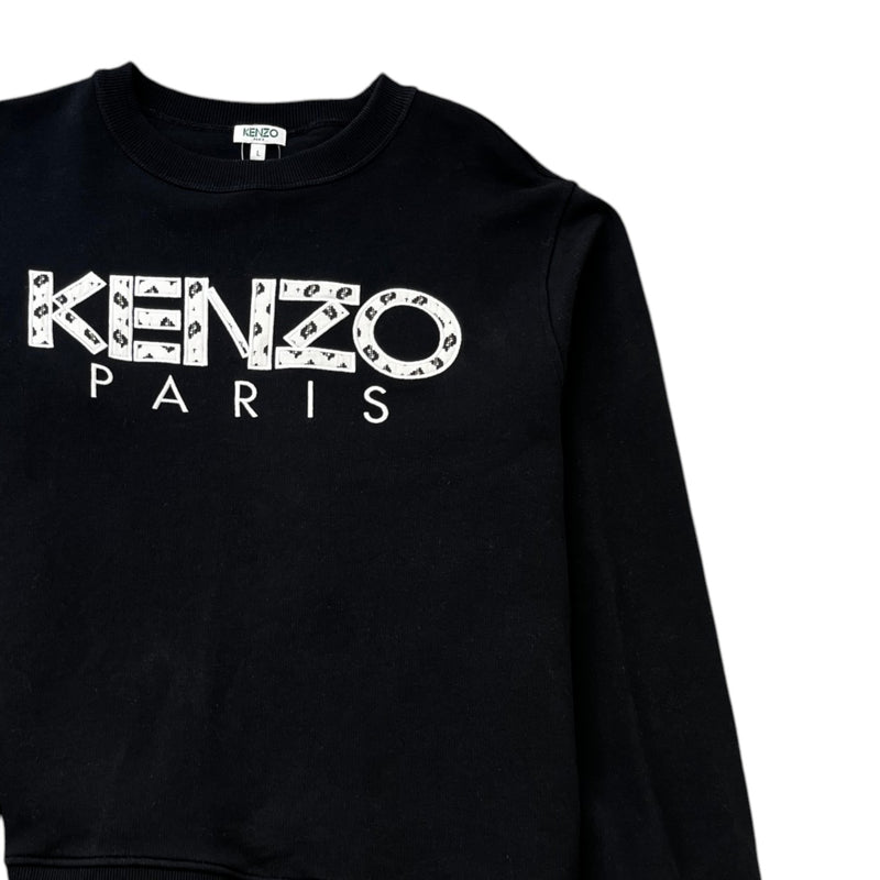 Men's Embroidered Logo Sweatshirt Black Size L