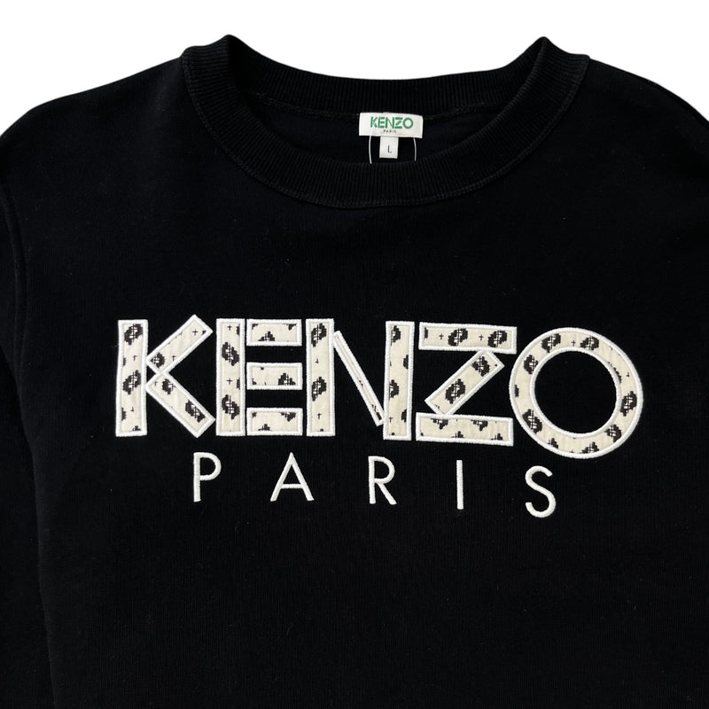 Men's Embroidered Logo Sweatshirt Black Size L
