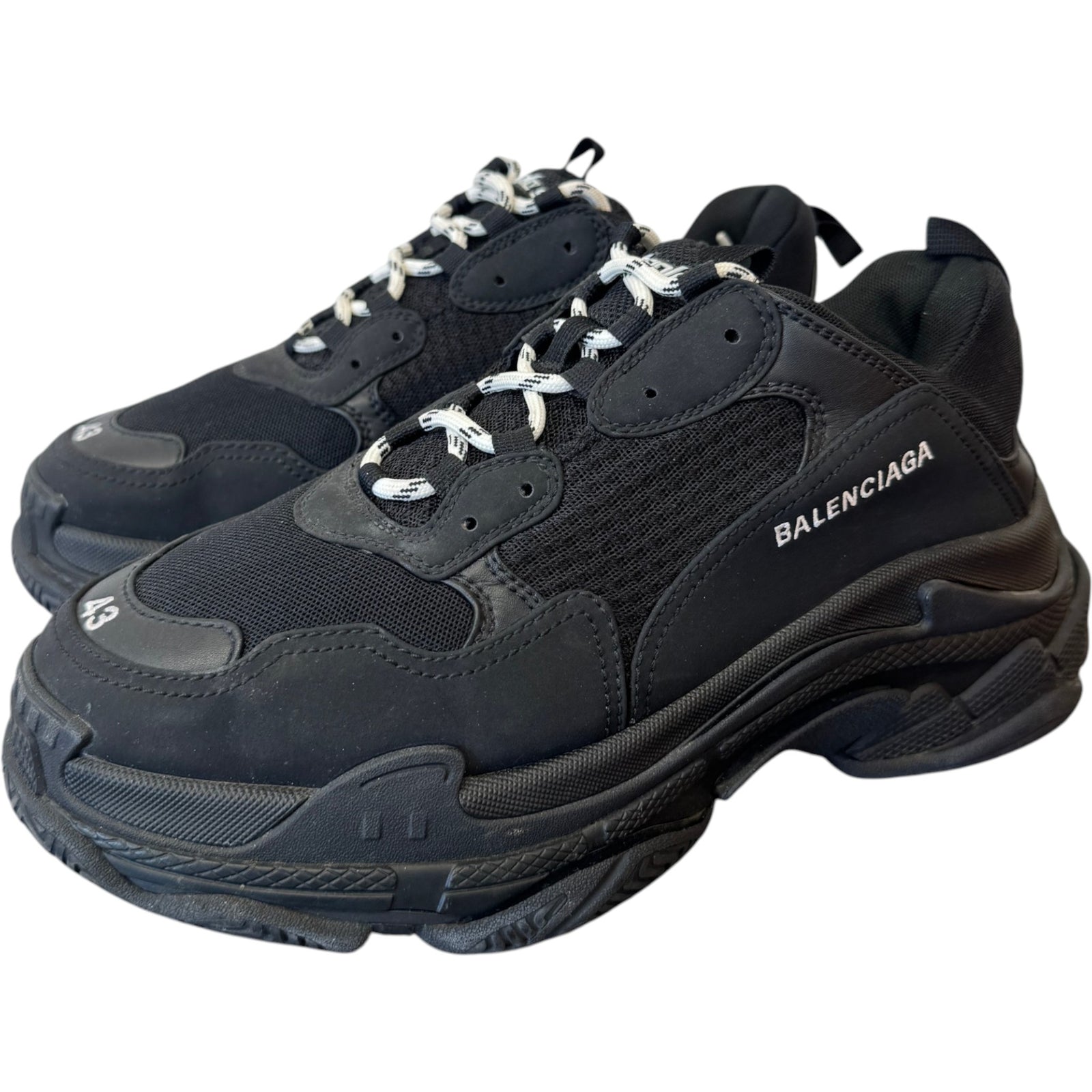 Men's Triple S Low Trainers Black Size UK 9 / EU 43 - Photo 7