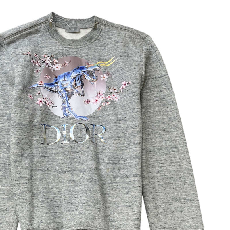 Men's x Hajime Sorayama T Rex Graphic Sweatshirt Grey Size S