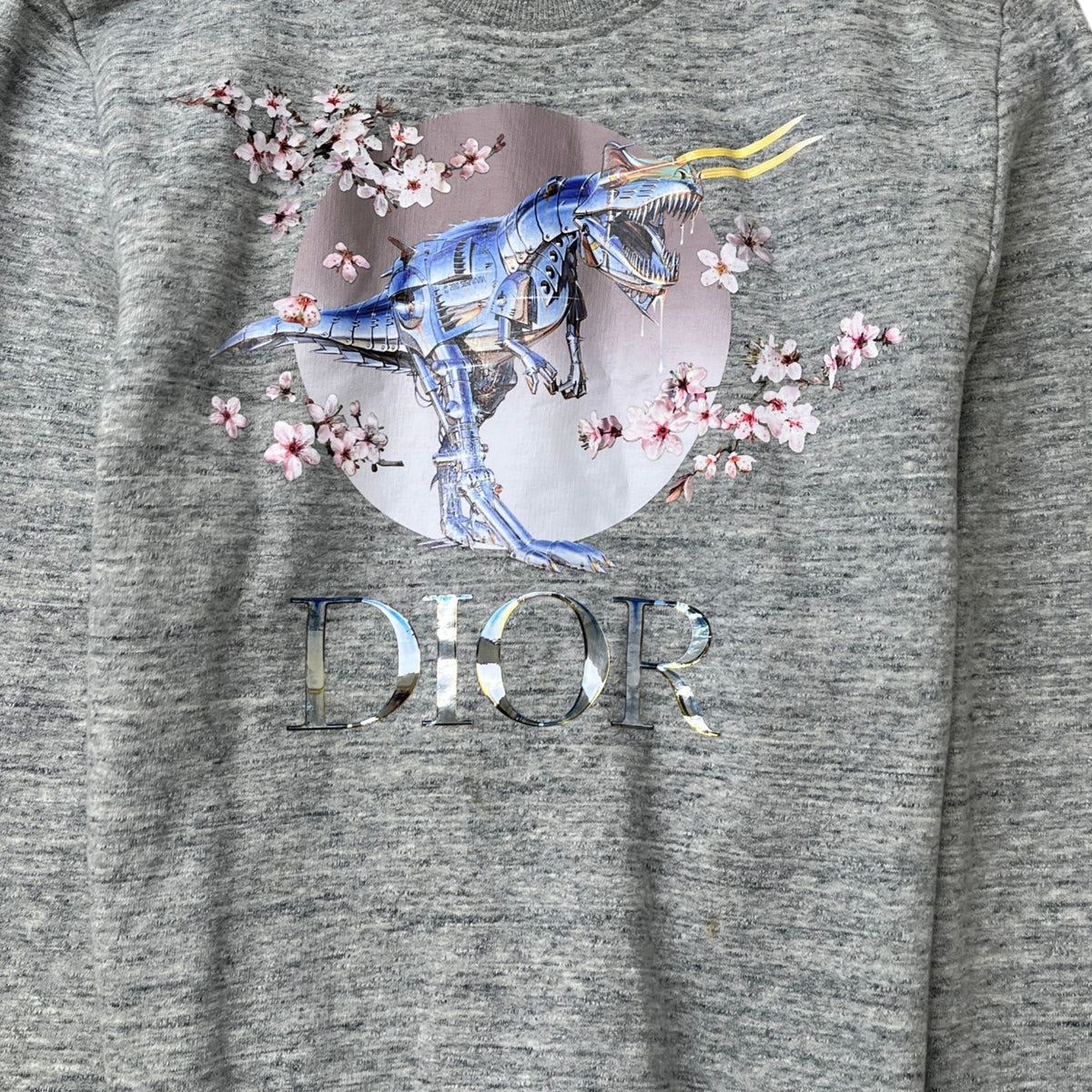 Men's x Hajime Sorayama T Rex Graphic Sweatshirt Grey Size S - Photo 5