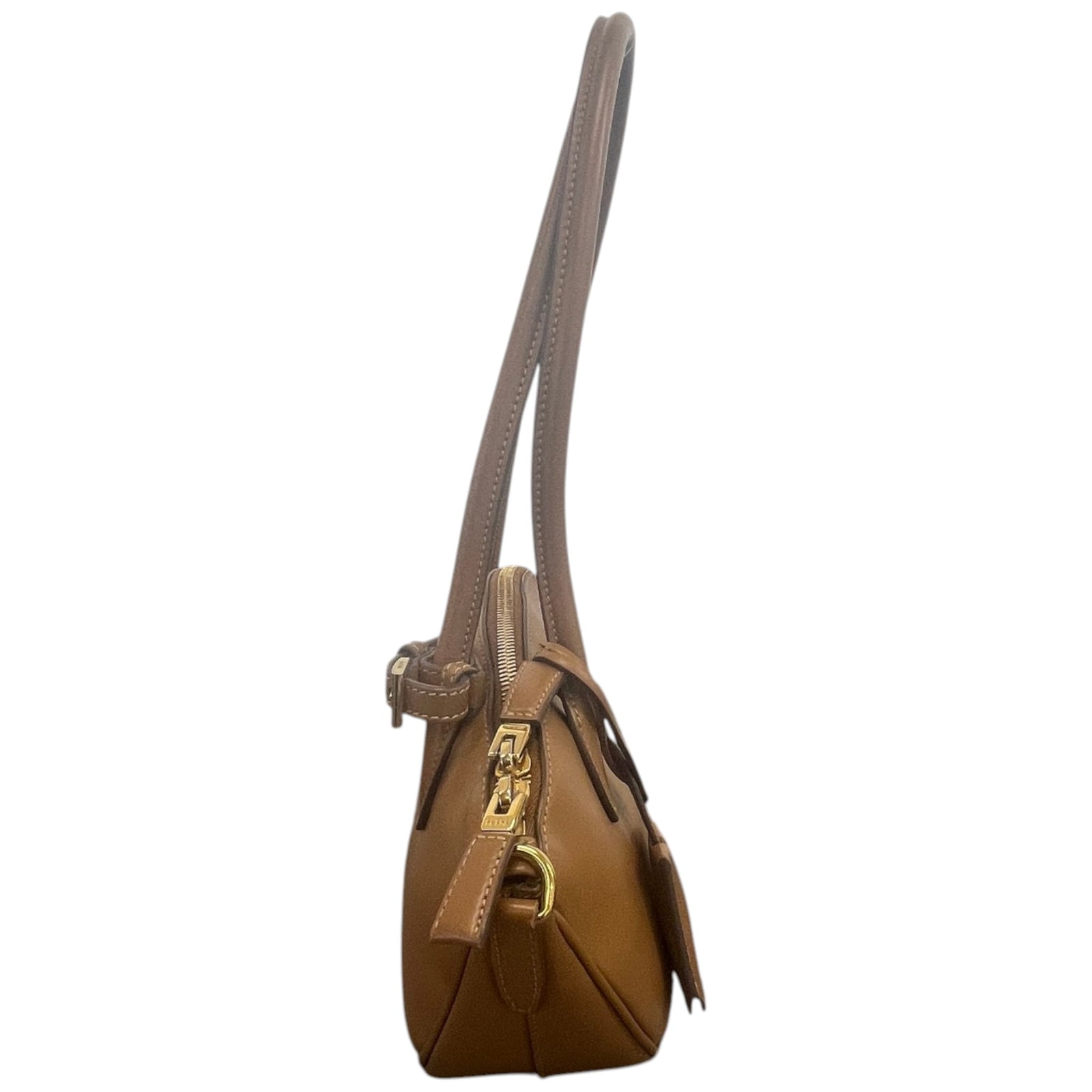 Prada Women's Plaque Logo Handbag Brown - Photo 6