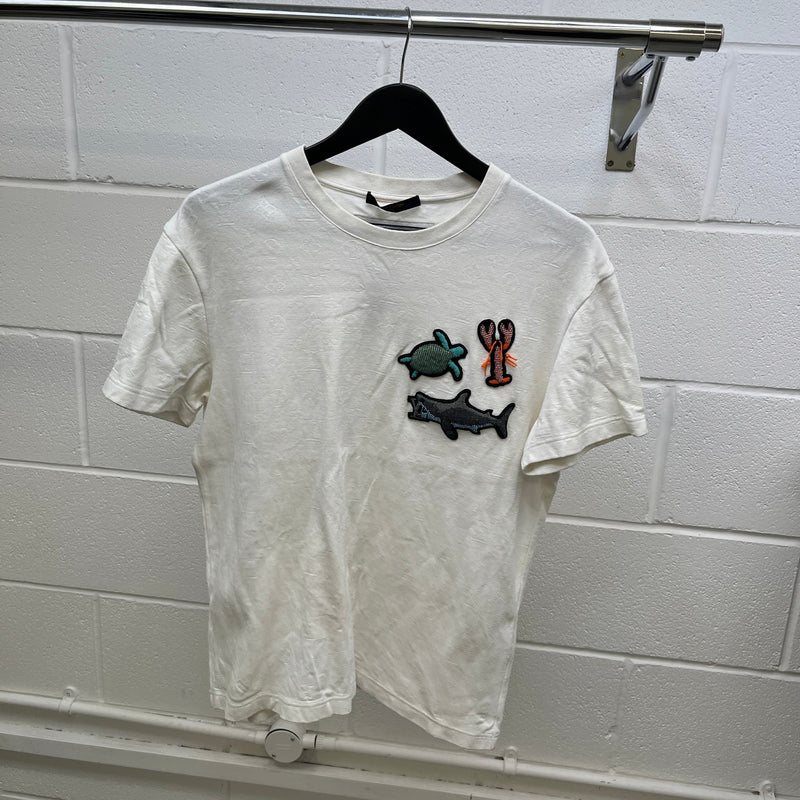 Men's Monogram Ocean Beads and Animals T-Shirt White Size S