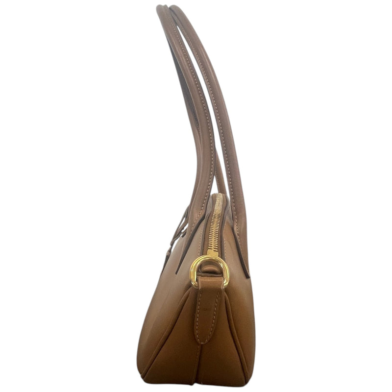 Prada Women's Plaque Logo Handbag Brown
