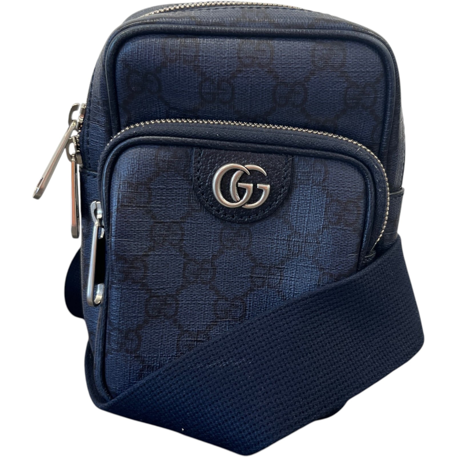 Men's Gg Supreme Mini Ophidia Messenger Bag Blue - Photo 1