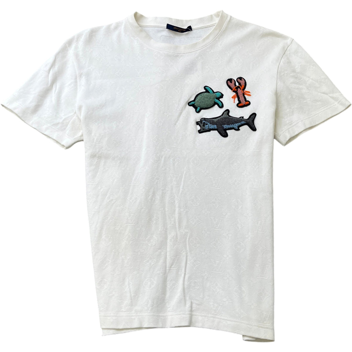 Men's Monogram Ocean Beads and Animals T-Shirt White Size S - Photo 1