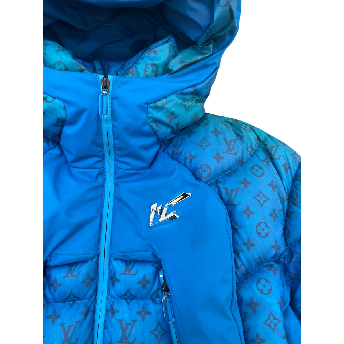 Men's 2054 Heat Reactive Monogram Down Jacket Blue Size XXL - Photo 3