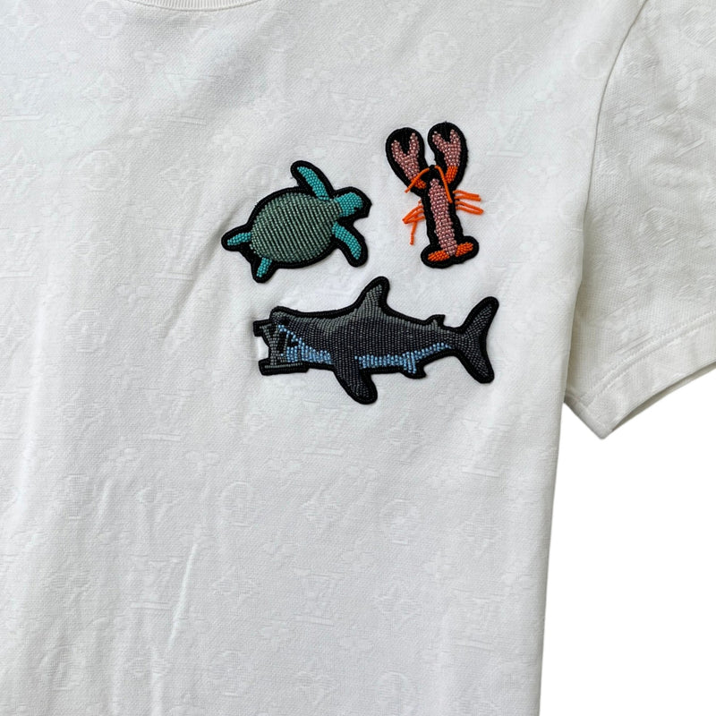 Men's Monogram Ocean Beads and Animals T-Shirt White Size S