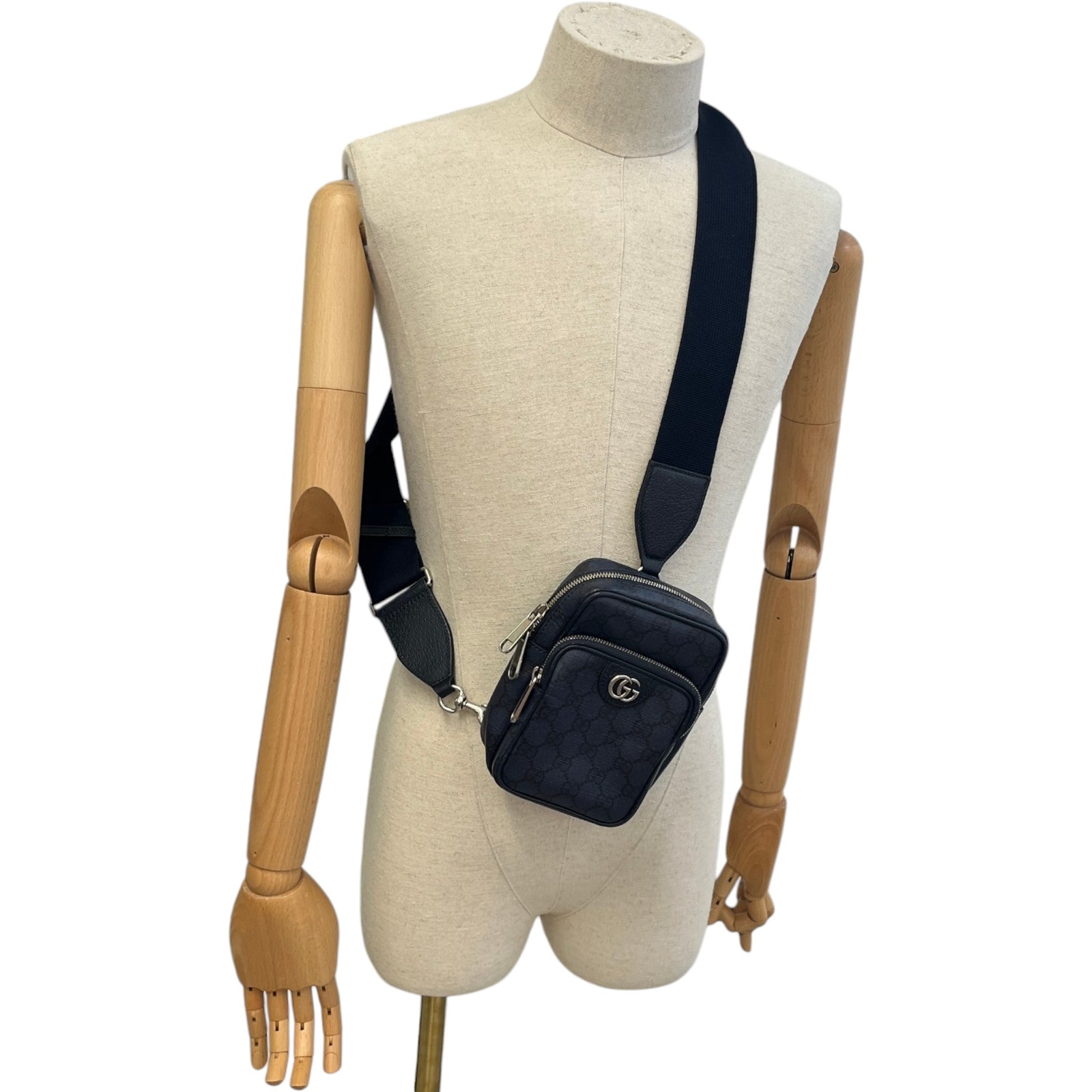 Men's Gg Supreme Mini Ophidia Messenger Bag Blue - Photo 2