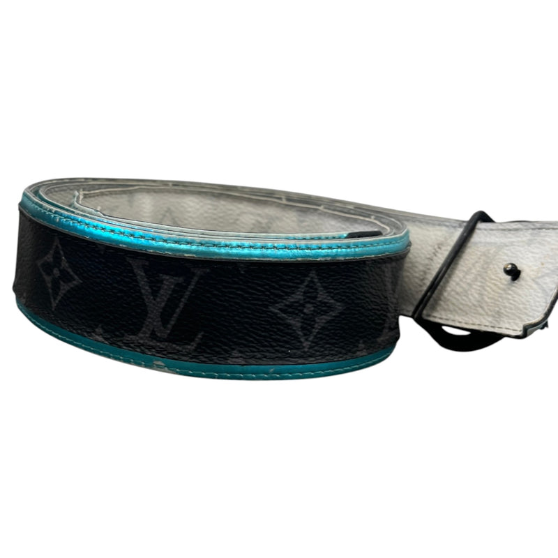 Men's Reversible LV Circle Monogram Eclipse Belt Black Size 34"
