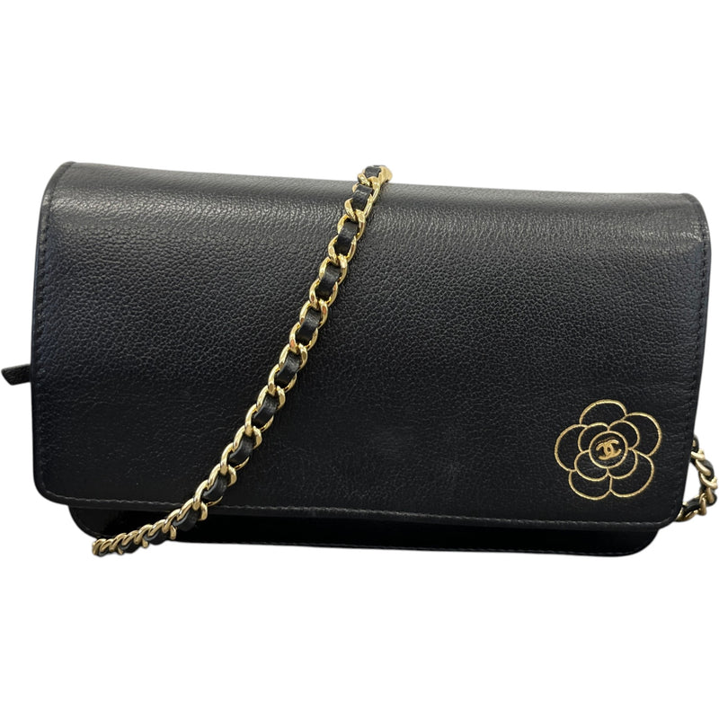 Women's Camellia Wallet On Chain Handbag Black