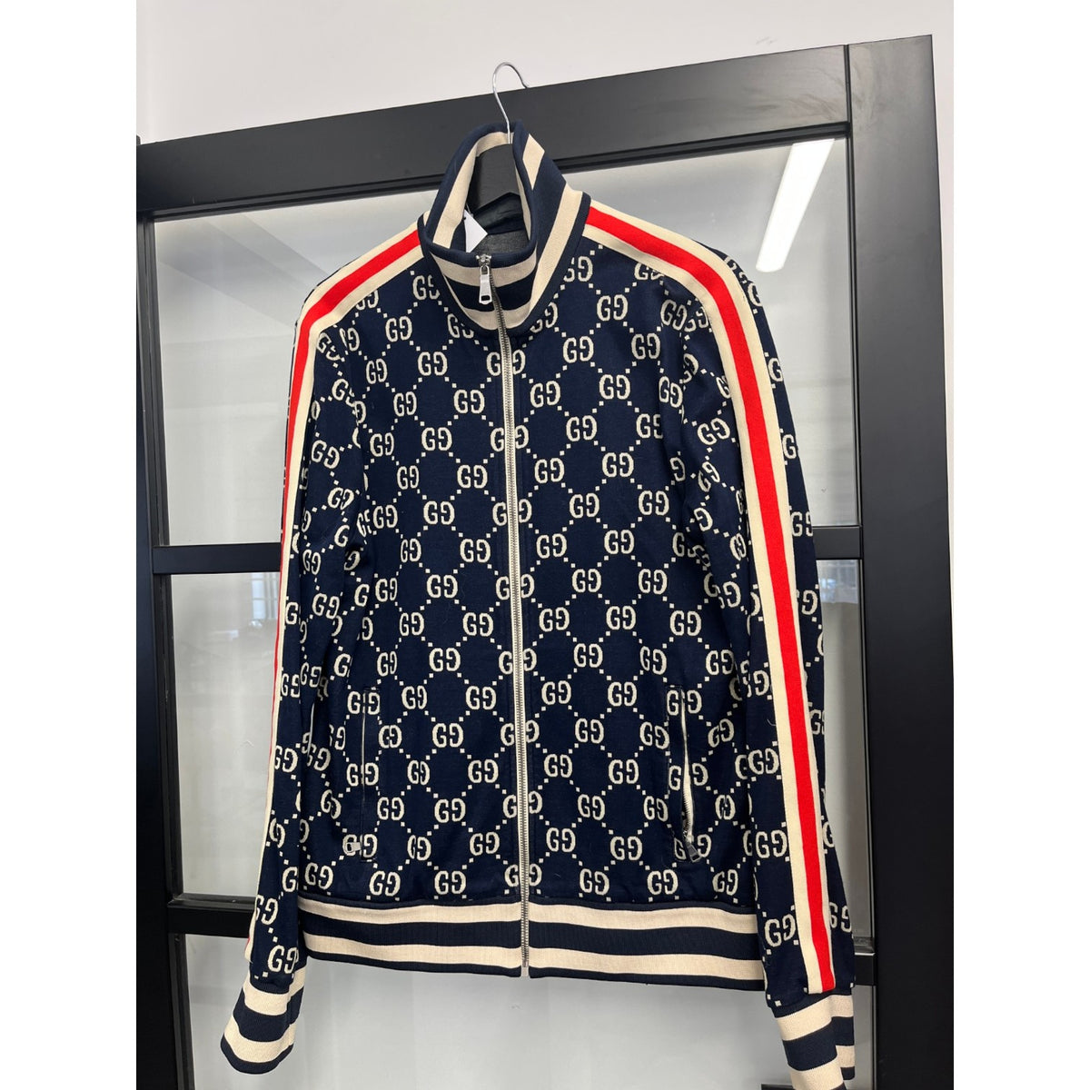 Men's GG monogram Jacket Navy Size L - Photo 7