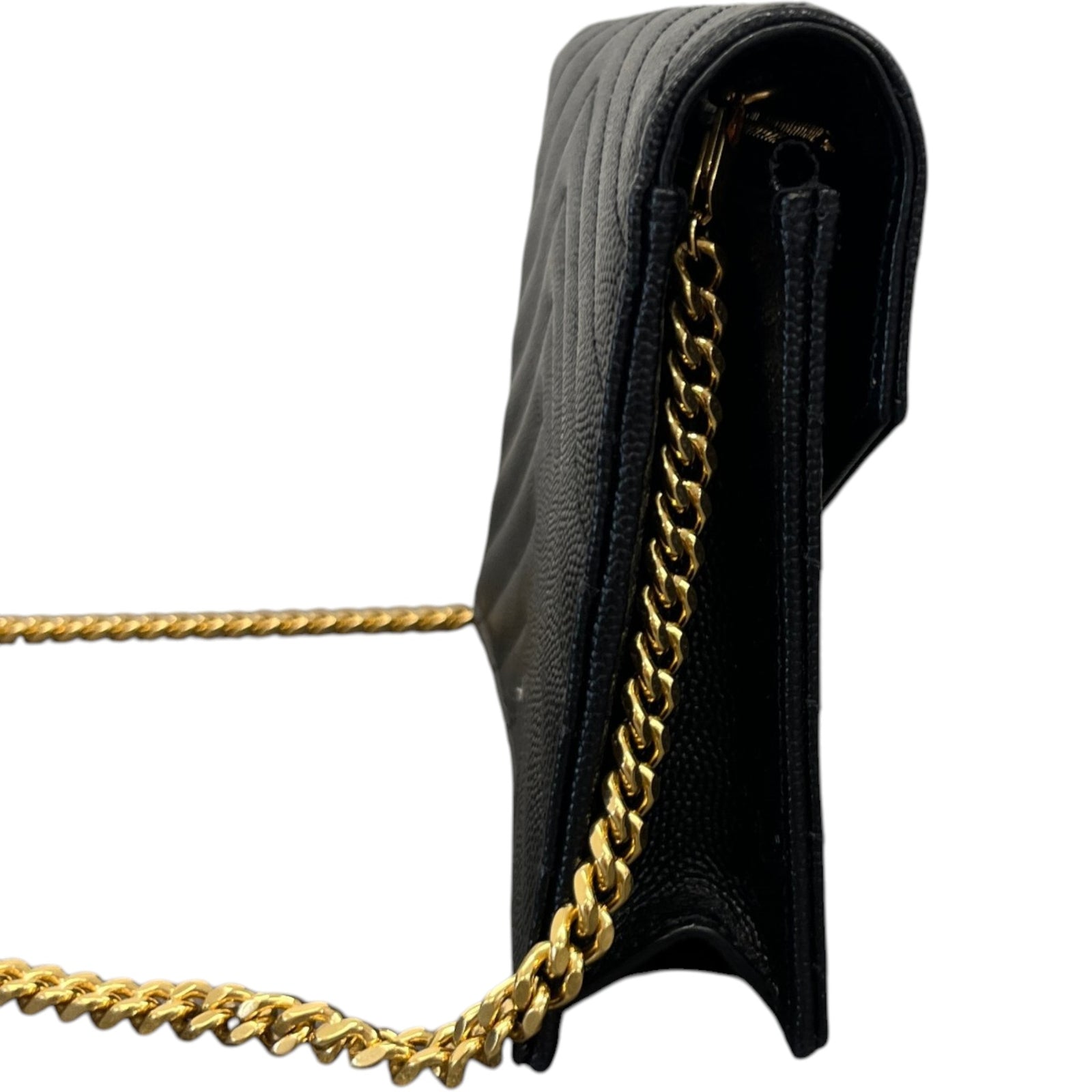 Saint Laurent Women's Cassandre Envelope Wallet On Chain Bag Black - Photo 6