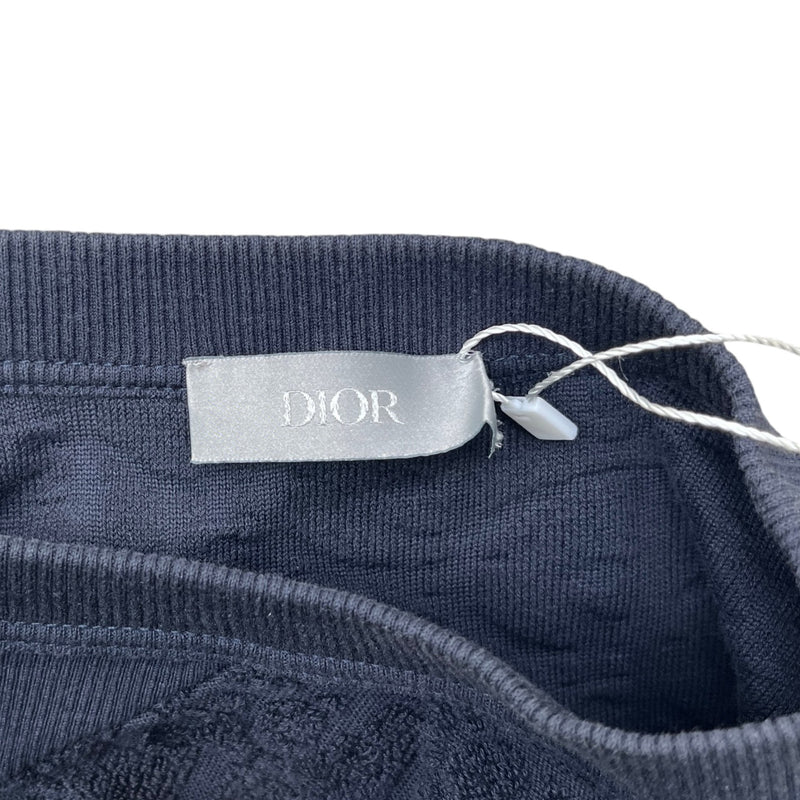 Men's Oblique Towelling T-Shirt Navy Size M