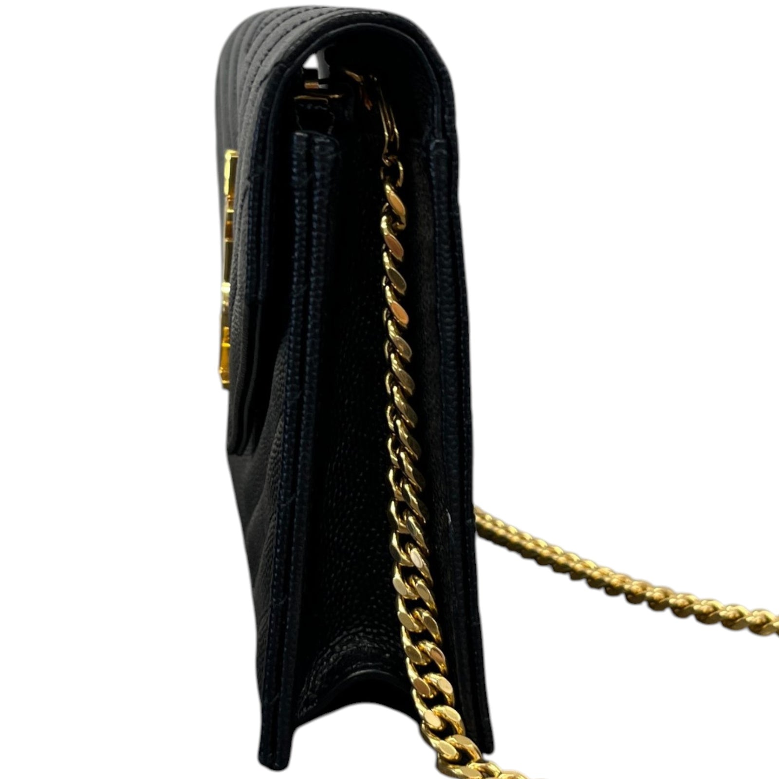 Saint Laurent Women's Cassandre Envelope Wallet On Chain Bag Black - Photo 7