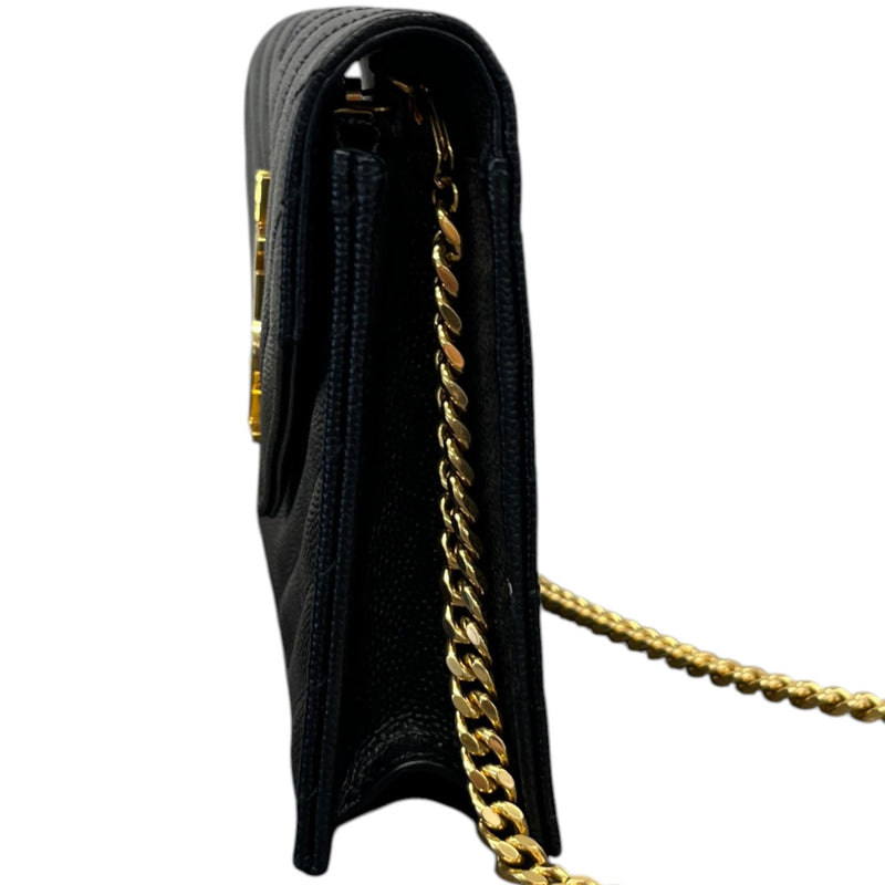 Saint Laurent Women's Cassandre Envelope Wallet On Chain Bag Black