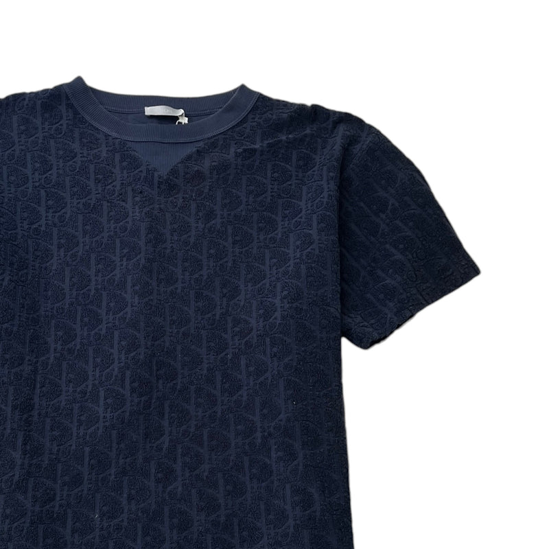 Men's Oblique Towelling T-Shirt Navy Size M
